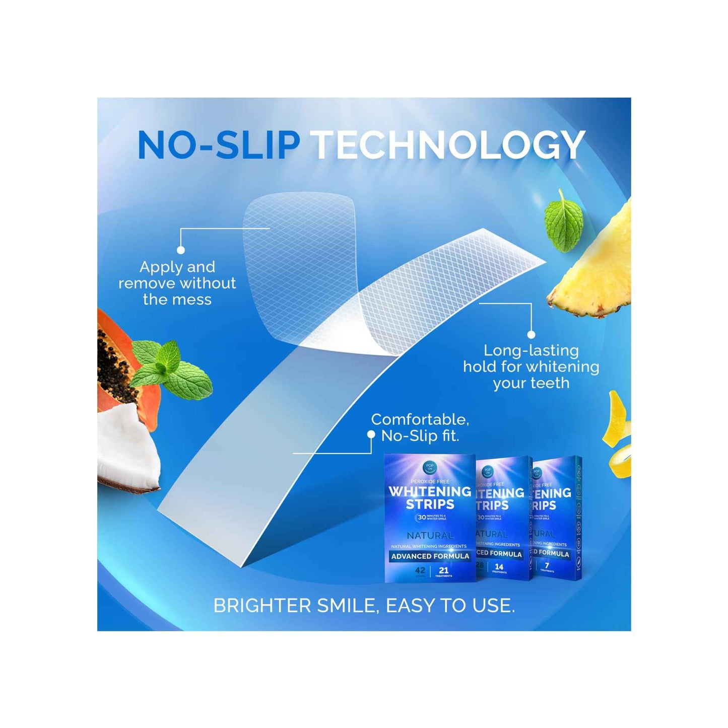 Whitening Strips for Sensitive Teeth 28 Treatments, Coconut – Enamel Safe, Peroxide-Free Coconut Teeth Whitening Strips with Natural Enzymes – Gentle White Stips for Sensitive Gums & Daily Oral Care