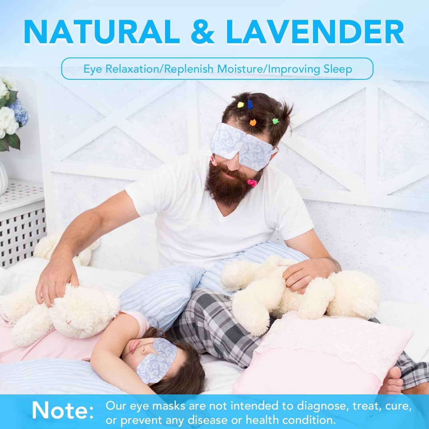 XPCARE 60 Pack Steam Eye Masks for Dry Eyes, Self Heated Steam Warm Eye Mask, Disposable Heated Eye Mask for Dark Circles, Puffy Eyes, Relief Stress Eye Fatigue (Unscented)