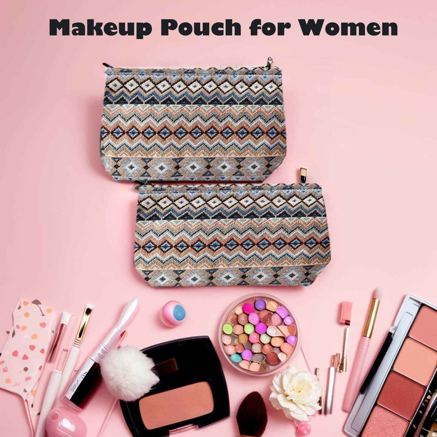 LPMEGQFU 2Pcs Makeup Pouch Travel Makeup Bag Cosmetic Pouch Cosmetic Bags for Women Large Capacity Travel Toiletry Bag for Women Gifts for Friend Best