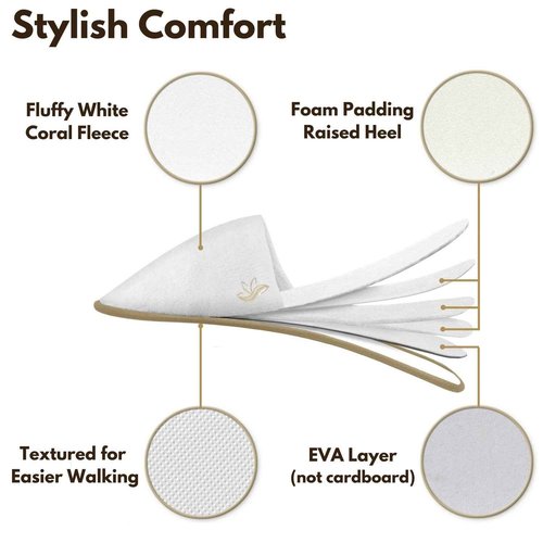 BERGMAN KELLY - Spa Slippers - Disposable Indoor House Slippers - Closed Toe House Shoes for Men & Women - Value Pack Hotel Indoor Shoes for Guests - Washable & Reusable for Travel & Wedding