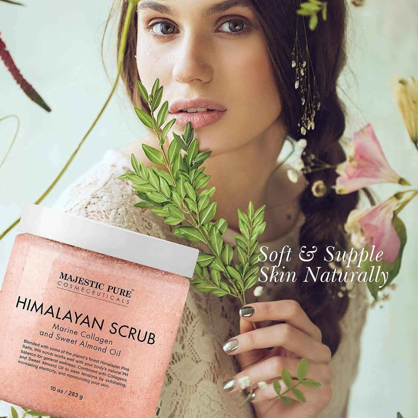 Majestic Pure Himalayan Scrub with Collagen (10 oz) and Coffee Scrub (10 oz) Bundle