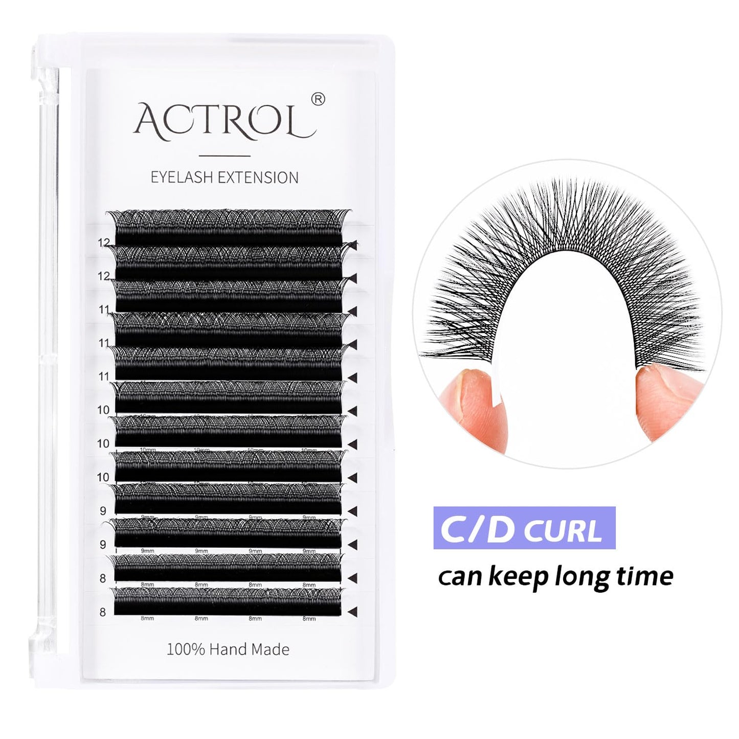 ACTROL YY Eyelashes Extension Lashes Black C Curl 0.05mm 8-12mm Mix Lash Volume Extension Easy Fans Y Shaped Premade Soft Eyelashes Supply