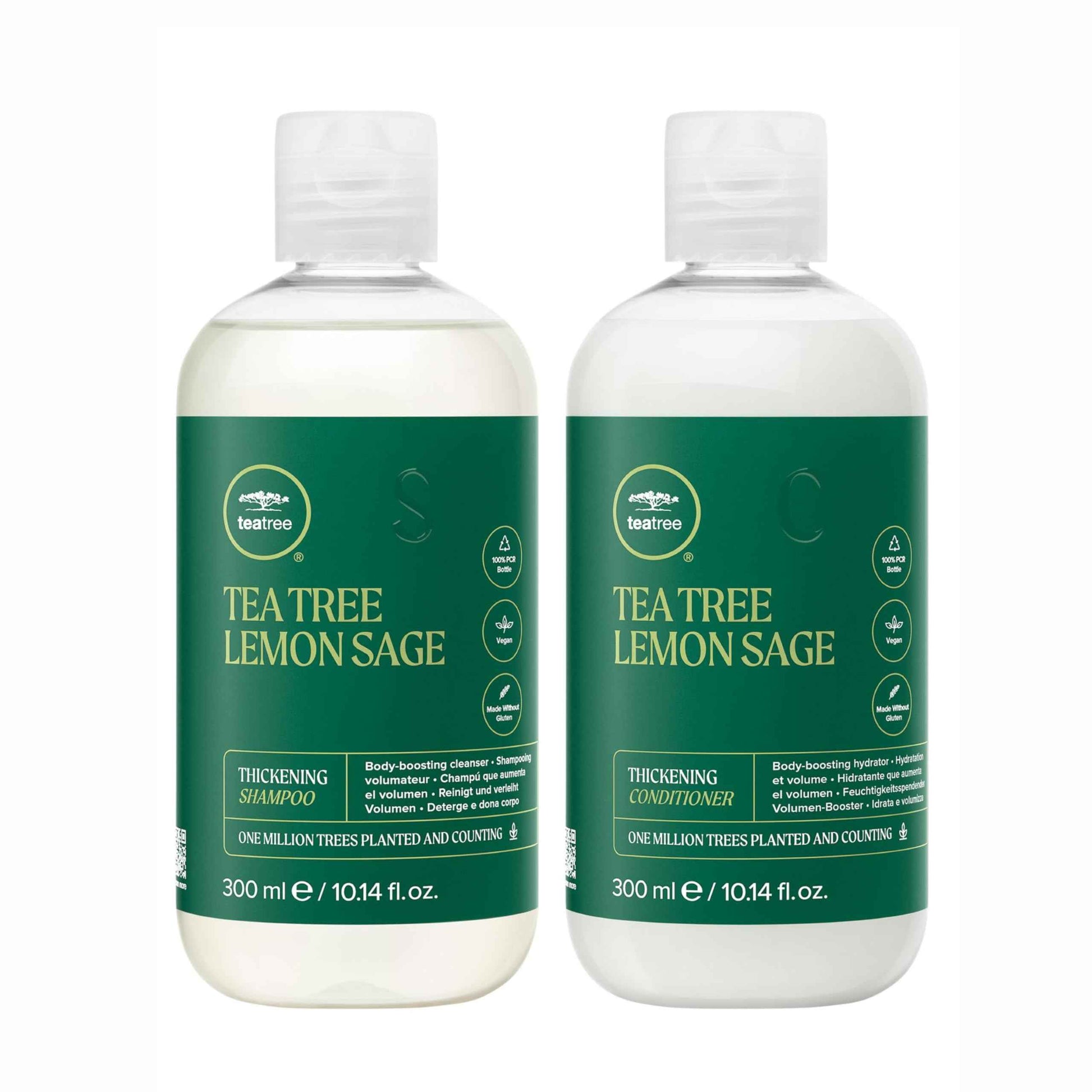 Tea Tree Lemon Sage Thickening Shampoo and Conditioner Set, Builds Body + Boosts Volume, For Fine Hair, 10.14 fl. oz., Set