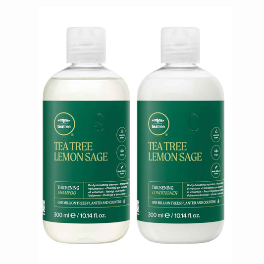 Tea Tree Lemon Sage Thickening Shampoo and Conditioner Set, Builds Body + Boosts Volume, For Fine Hair, 10.14 fl. oz., Set