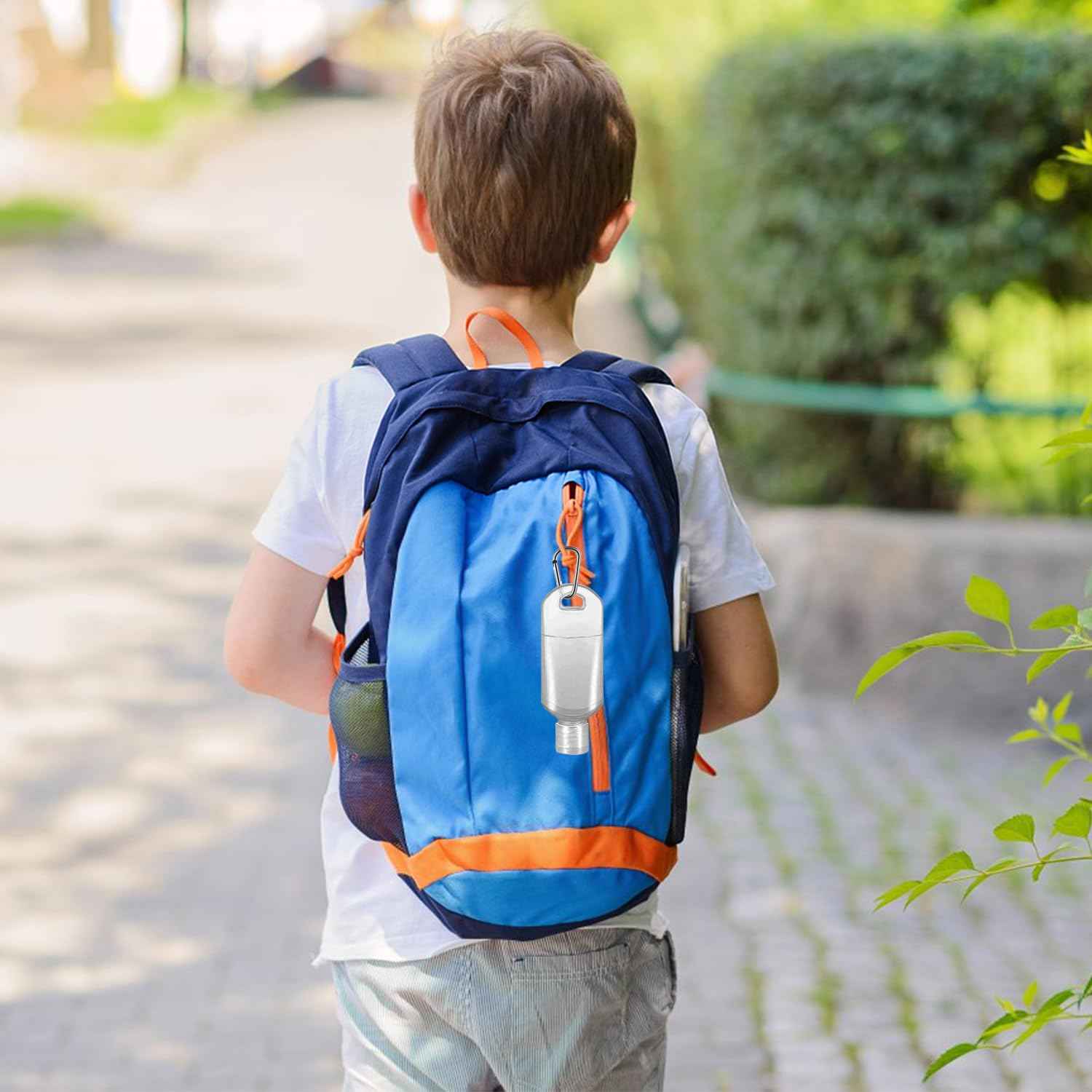 Ynaize 5 Pack Refillable Travel Plastic Bottles Containers with Clip Hand Sanitizer Travel Size Holder with Keychain Empty Bottles for Kids and Adult