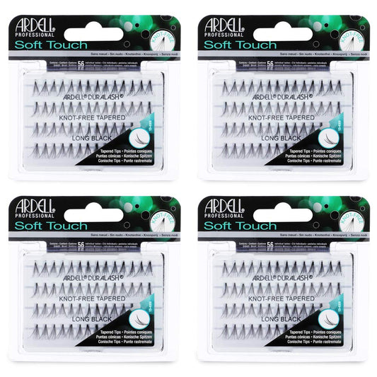 Ardell False Eyelashes Soft Touch Individuals Knot-Free Long Black 4 Pack