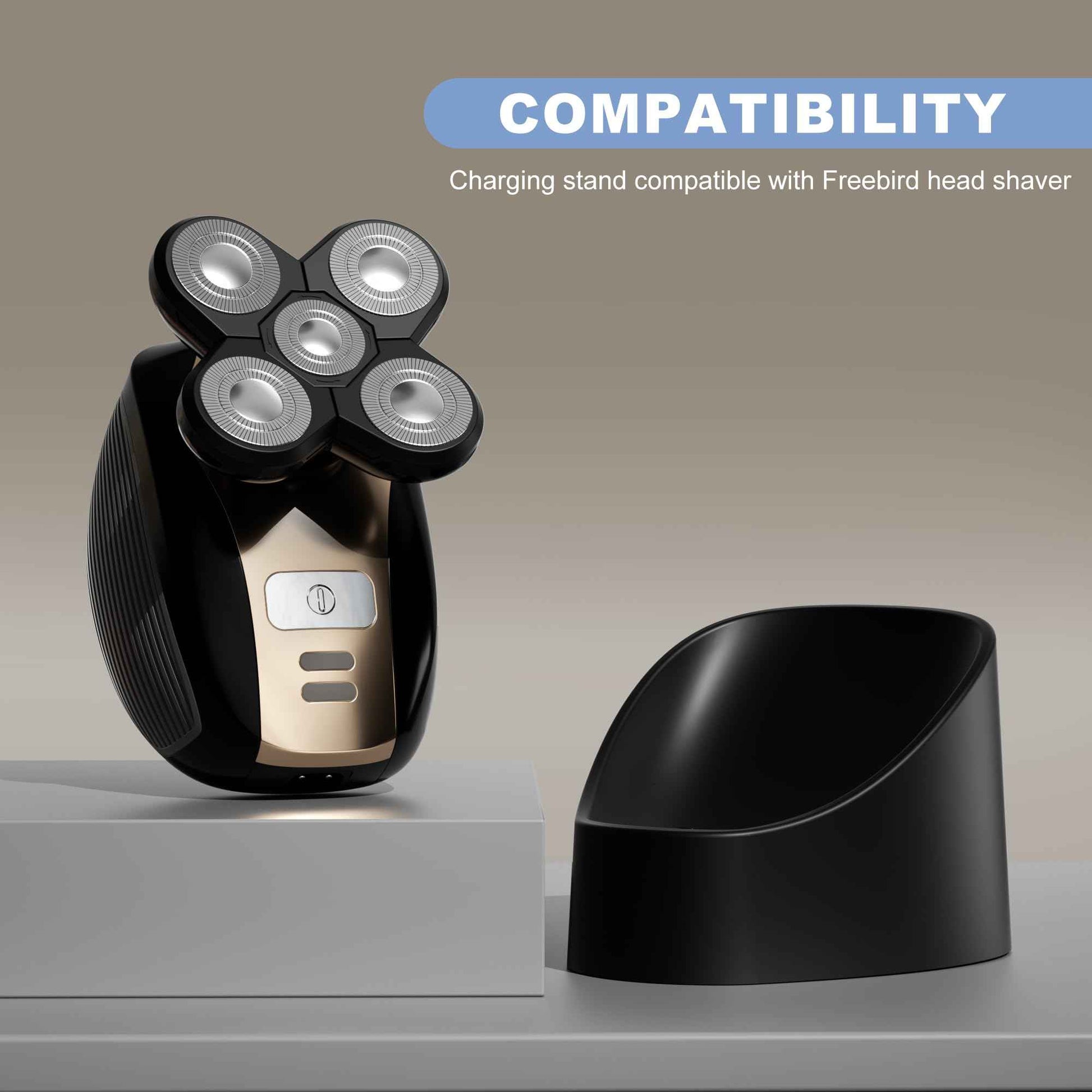 Charging Dock Compatible with Freebird FlexSeries Electric Head Hair Shaver, Charger Cord Base Stand with Power Cable for Flex Series Replacement Razor Adapter