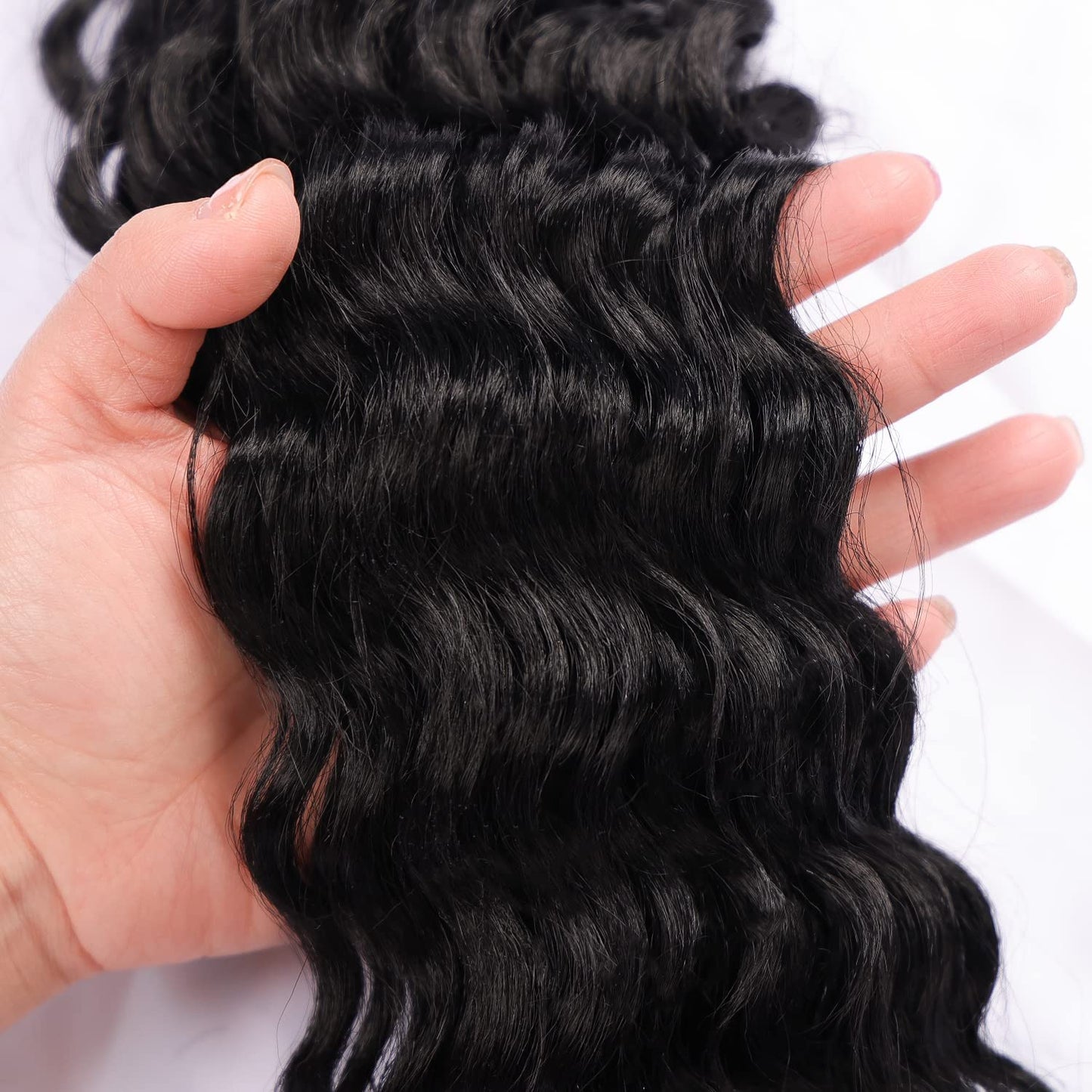 MAYSA Ocean Wave Crochet Hair Extensions Curly Braiding Crochet Hair 30in 6Packs Soft Synthetic Long Crochet Hair for Black Women #1B Natural Black