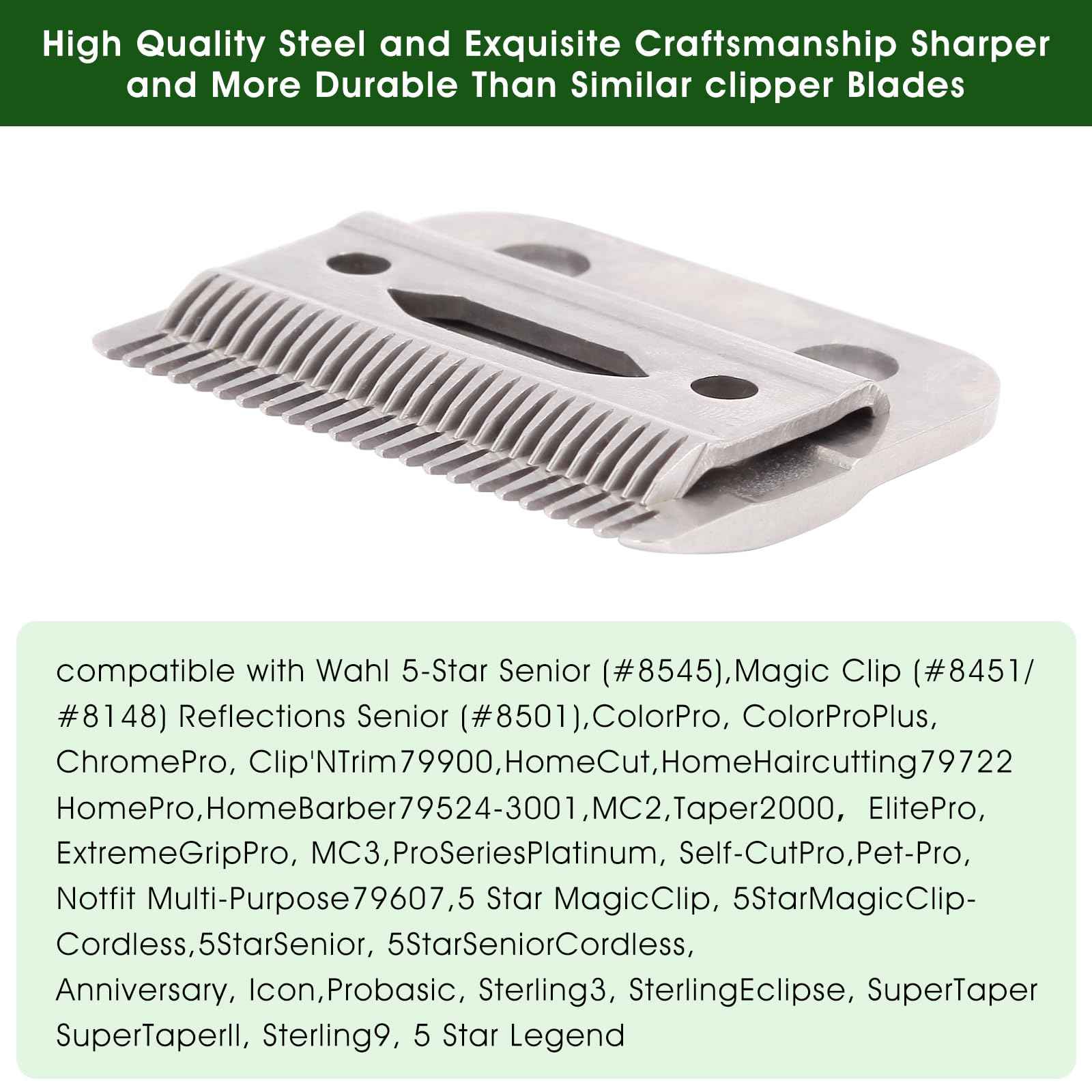 ZZYZSFUS 4 Pack Professional Replacement Clipper Blades,Precision 2 Holes Adjustable Hair Clipper Parts Blade for 5-Star Senior, Magic Clip, Reflections Senior