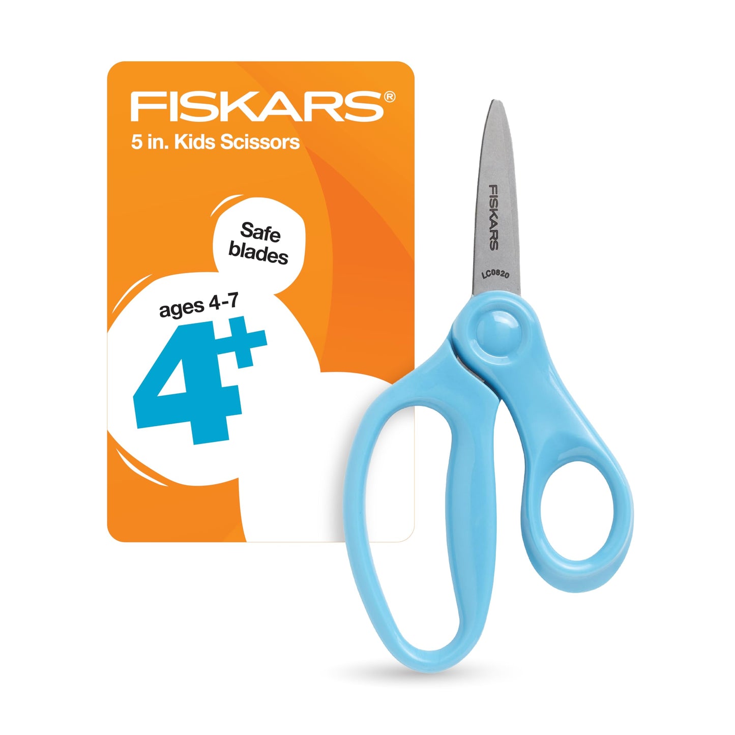 Fiskars 5" Pointed-Tip Scissors for Kids Ages 4-7, Scissors for School or Crafting, Back to School Supplies, Turquoise