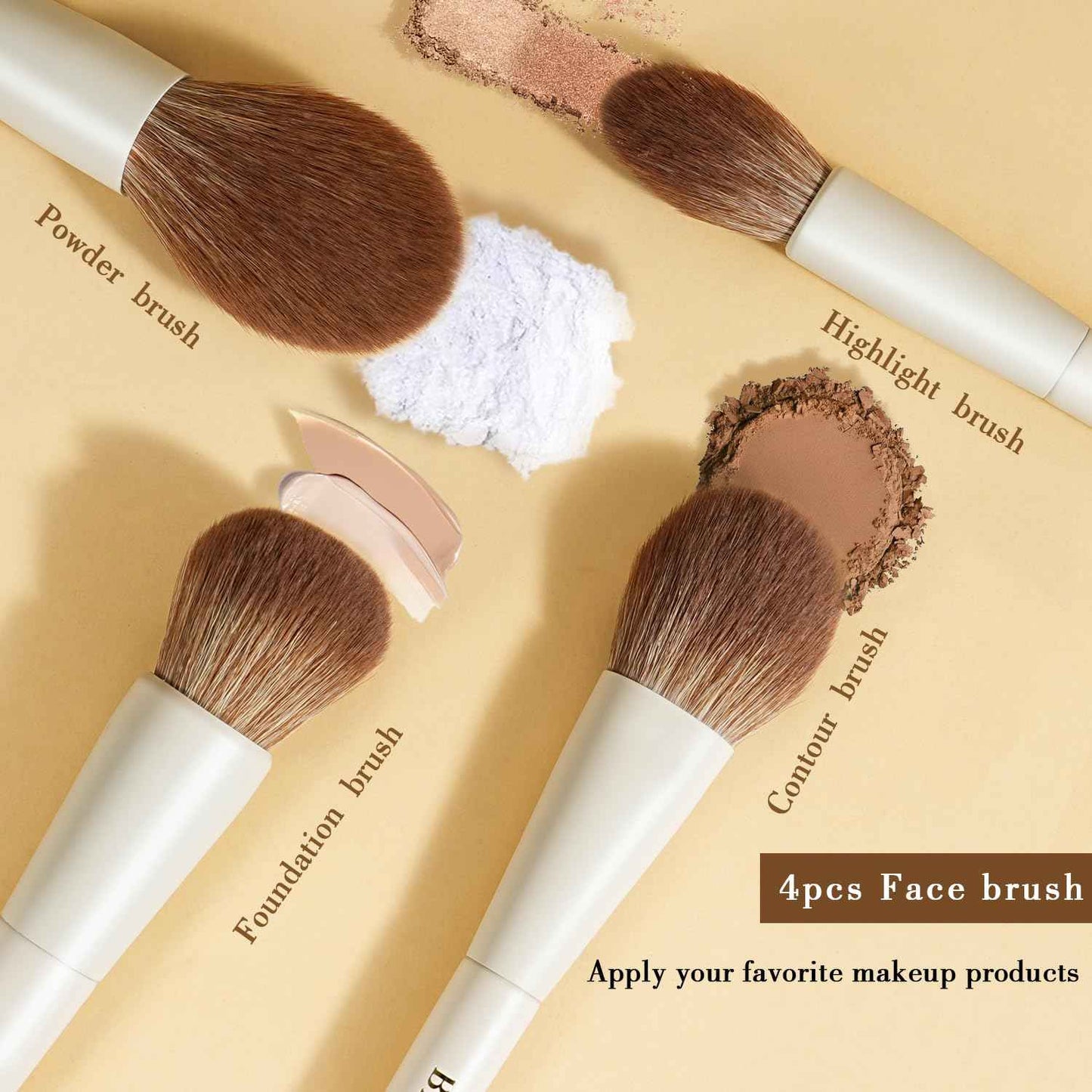 BEILI Makeup Brush Set 15Pcs Labeled Makeup Brushes Premium Synthetic Foundation Powder Contour Blush Concealers Eye Shadow Eyeliner Blending Face Brush Set