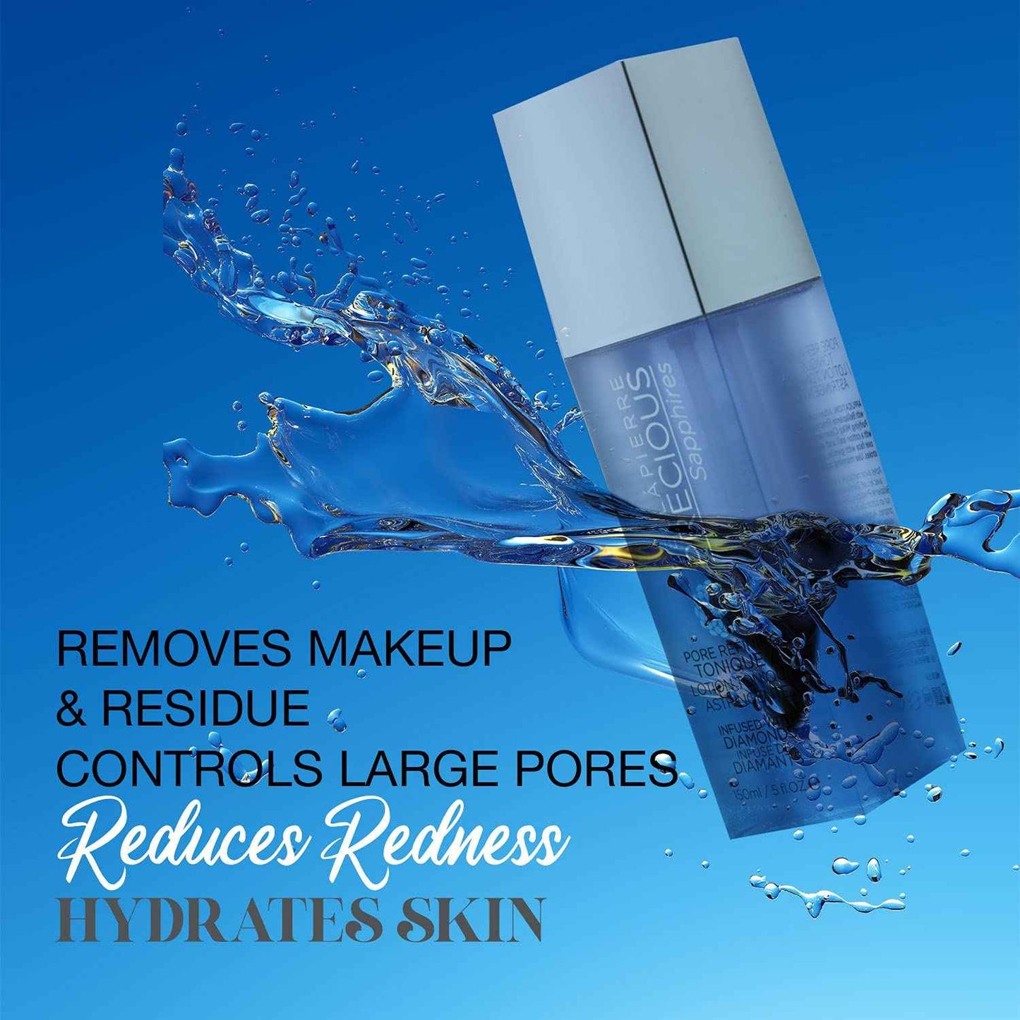 Bellapierre Precious Sapphires Diamond-Infused Pore Refining Tonique | All Natural Toner Gently Removes Makeup & Residue | Chamomile, Honey, & Cucumber Extracts for Soothing Refreshment - 150ml