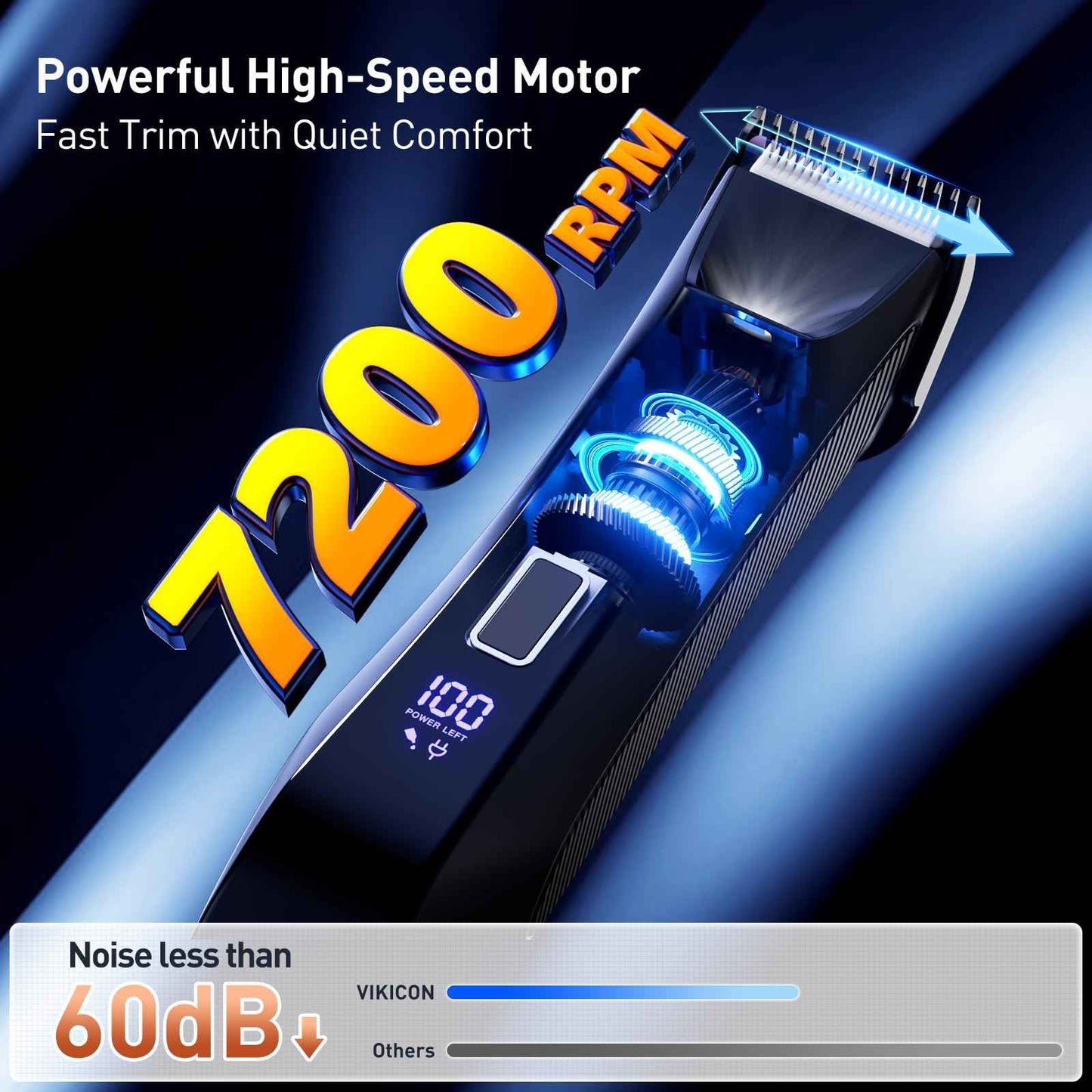 VIKICON 2-in-1 Manscape Trimmer & Shavers for Men: No-Nick Full Body Electric Razor for Pubic, Balls, Back Hair w/Dual-Head Trimmer & Foil Blades - Waterproof Groomer Kit w/Light, Travel Lock & Pouch