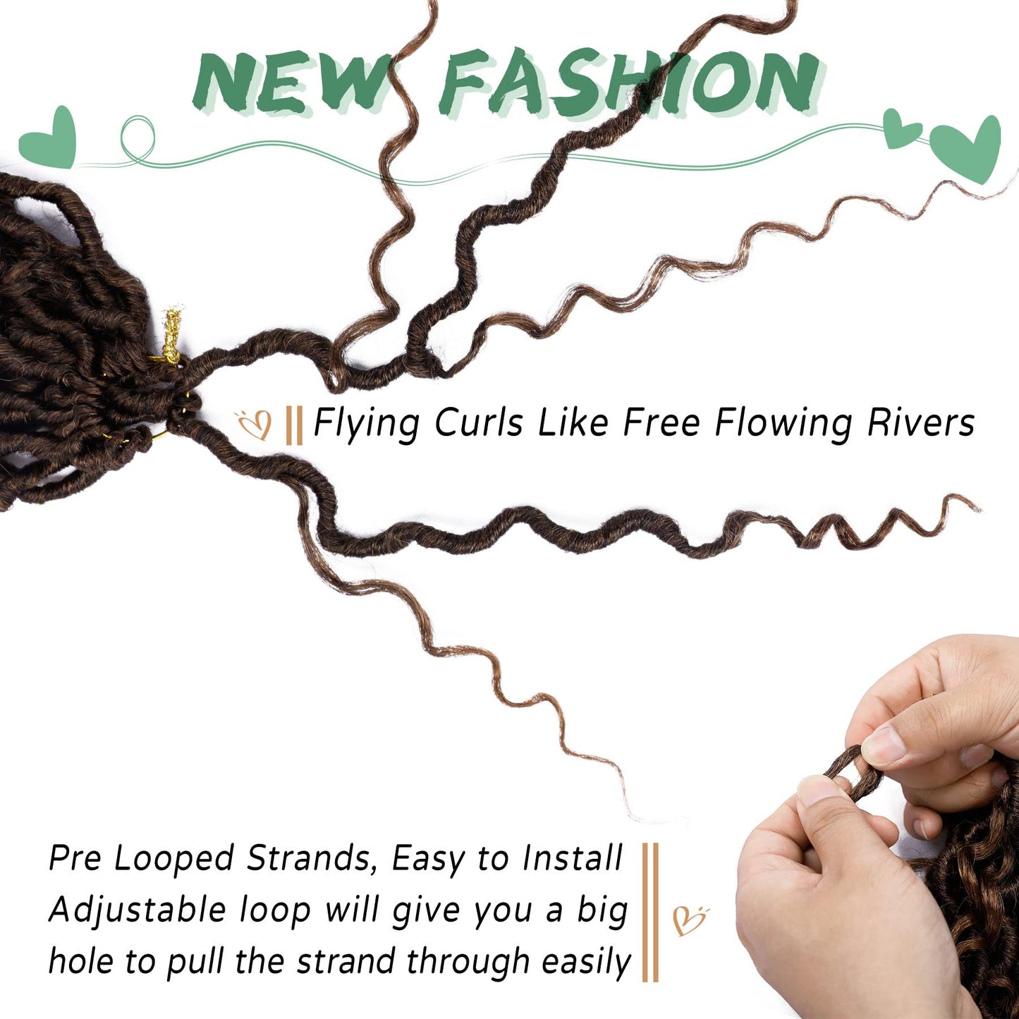 LIYATE Goddess Locs Crochet Hair 14 Inch 6 Packs Faux Locs Crochet Hair for Black Women Pre Looped Soft River Locs Crochet Braids with Curly Hair Bohemian Hippie Locs Hair Extensions(T1B/30)