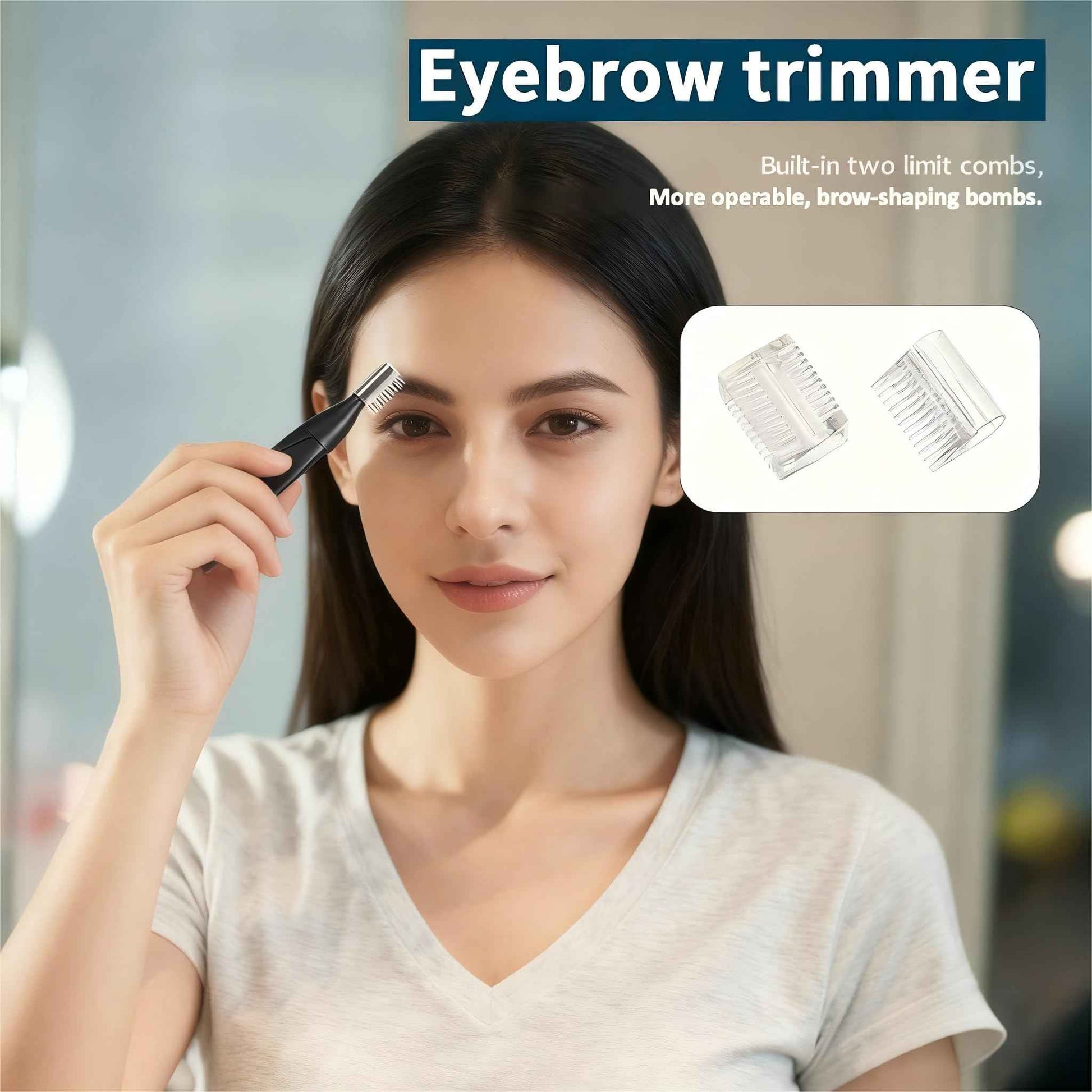 VBXBKC Ear and Nose Hair Trimmer for Men, 2025 Professional Painless USB Rechargeable Eyebrow & Facial Electric Hair Trimmer for Men Women, Powerful Motor, Dual Edge Blades (Black-UC01)