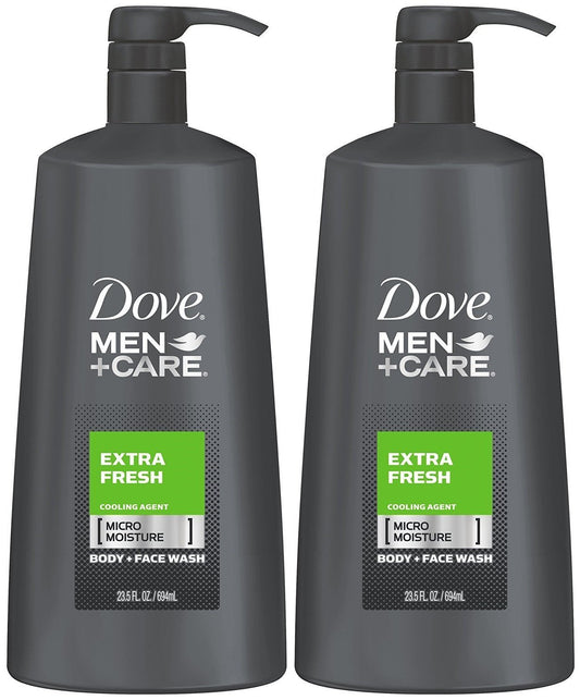 Dove Men+Care Body Wash, Extra Fresh 23.5 Ounce (Pack of 2)