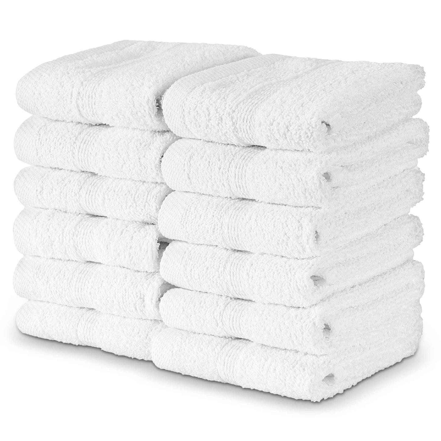 Pacific Linens Washcloths Towels, 100% Cotton, 13x13 inch Face Fingertip Towel for Bath and Kitchen Use - Wash Cloths, 12PK