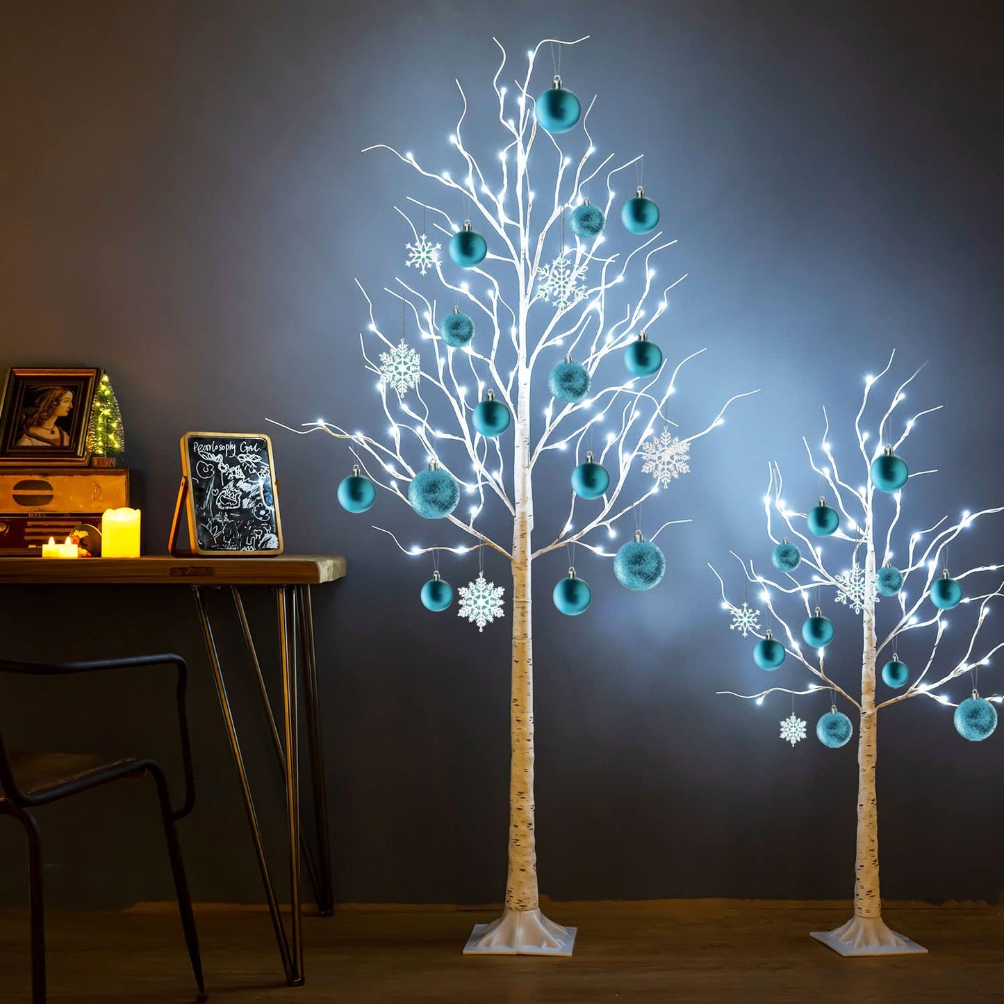 ZHOUDUIDUI Lighted Birch Tree, 6ft 96LED Birch Tree Lights,Artificial Twig Tree Light 9Modes Timer for Indoor Outdoor Christmas Halloween Easter Tree Home Party Wedding Decor,Warm & Cool White