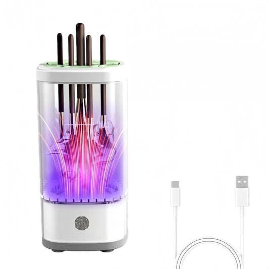 Electric Makeup Brush Cleaner and Dryer Machine with UV-C Light, 3-in-1 Automatic Brush Cleaning System for Deep Clean & Fast Drying, Quiet Design for Beauty Enthusiasts, Gift Giving, Home/Salon Use