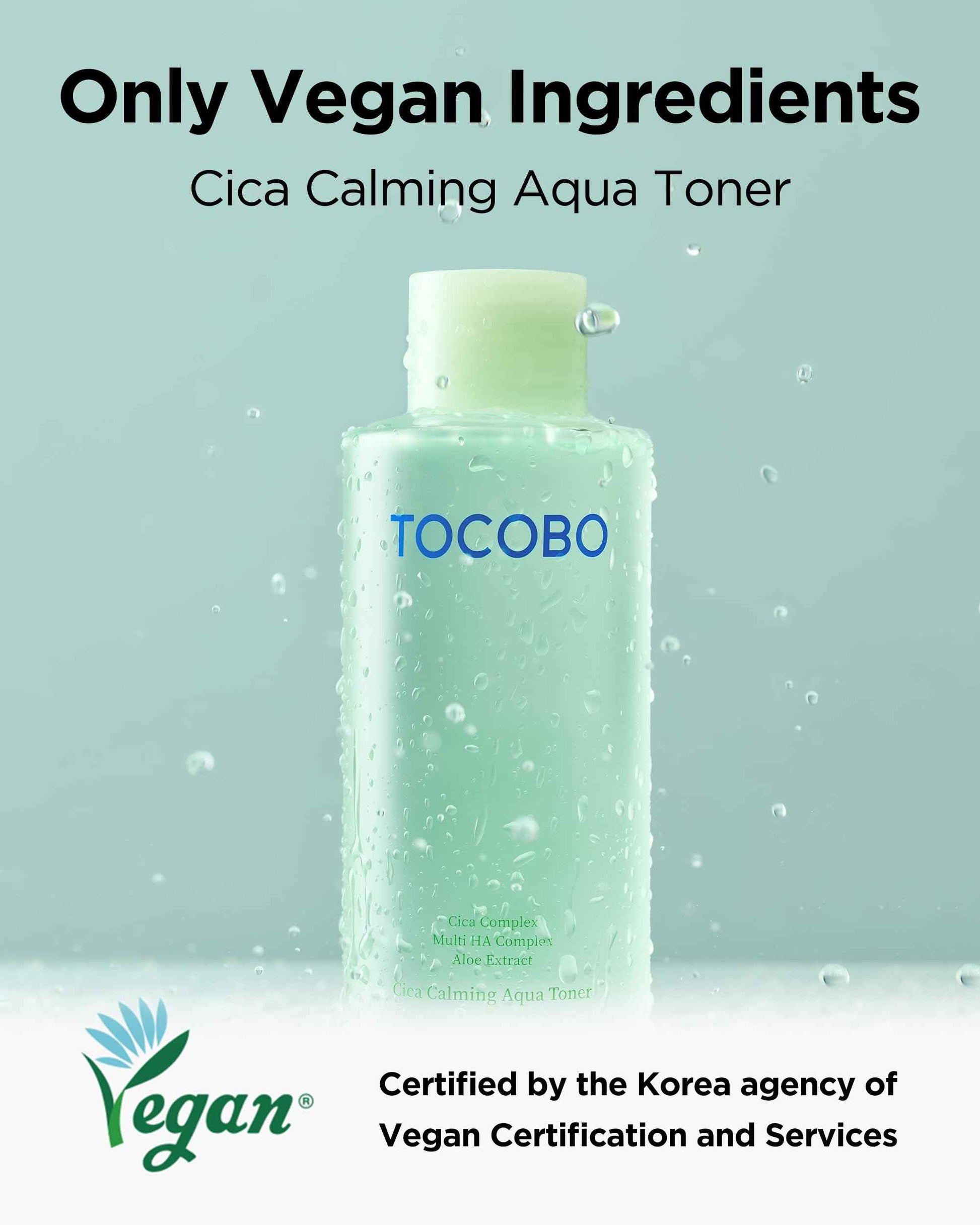 TOCOBO CICA Calming Aqua Toner – Korean Soothing Face Toner with CICA, Hyaluronic Acid & Aloe – Daily Hydration for Sensitive Skin, 24-Hour Moisture, Hypoallergenic pH Balancing Formula, 6.76 fl.oz.