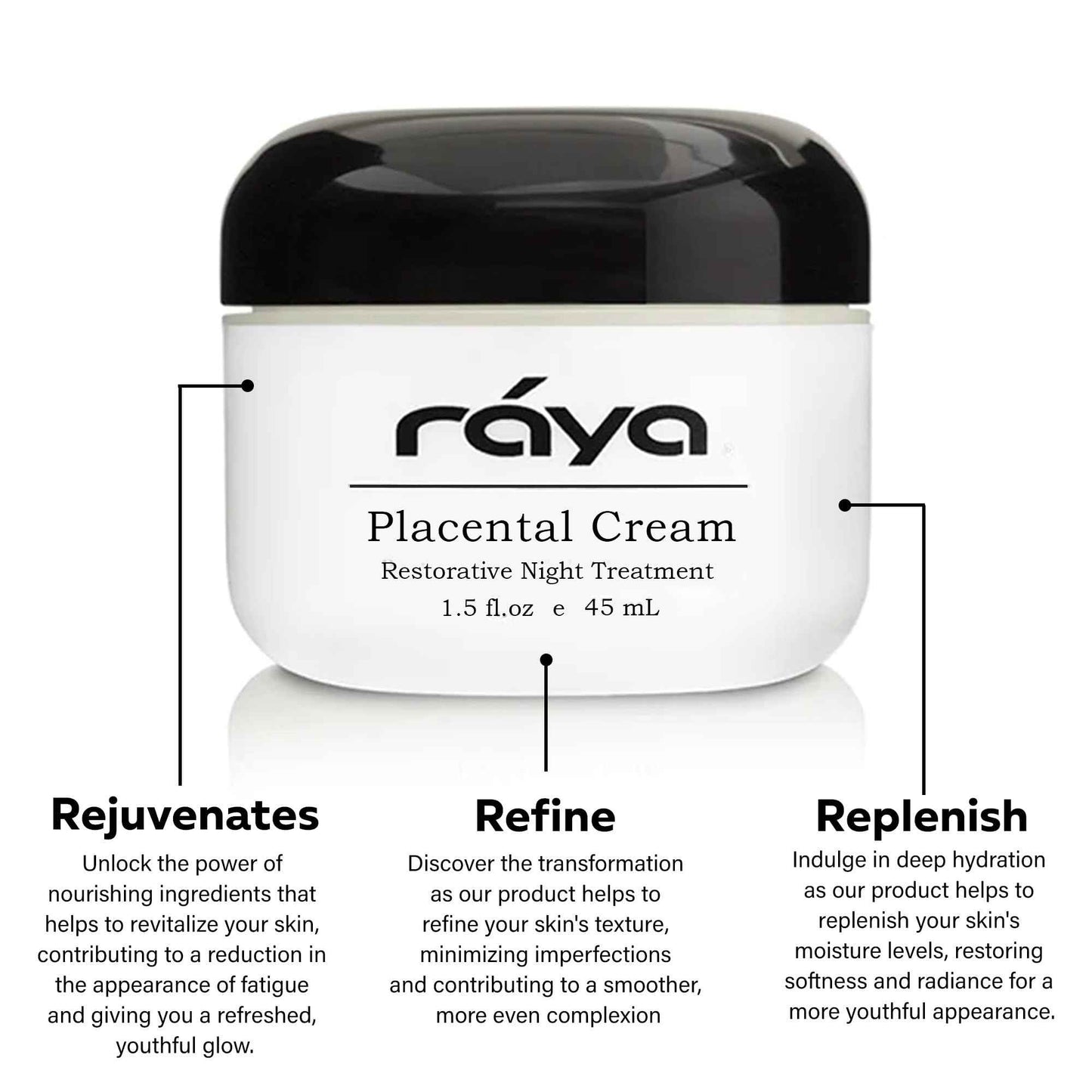Raya SPA Placental Cream | Restorative Night Cream | Intensive Anti-Aging & Firming Face Moisturizer | Wrinkle Repair Facial Creme for Renewed Tone & Beauty Sleep - Skin Care Essentials