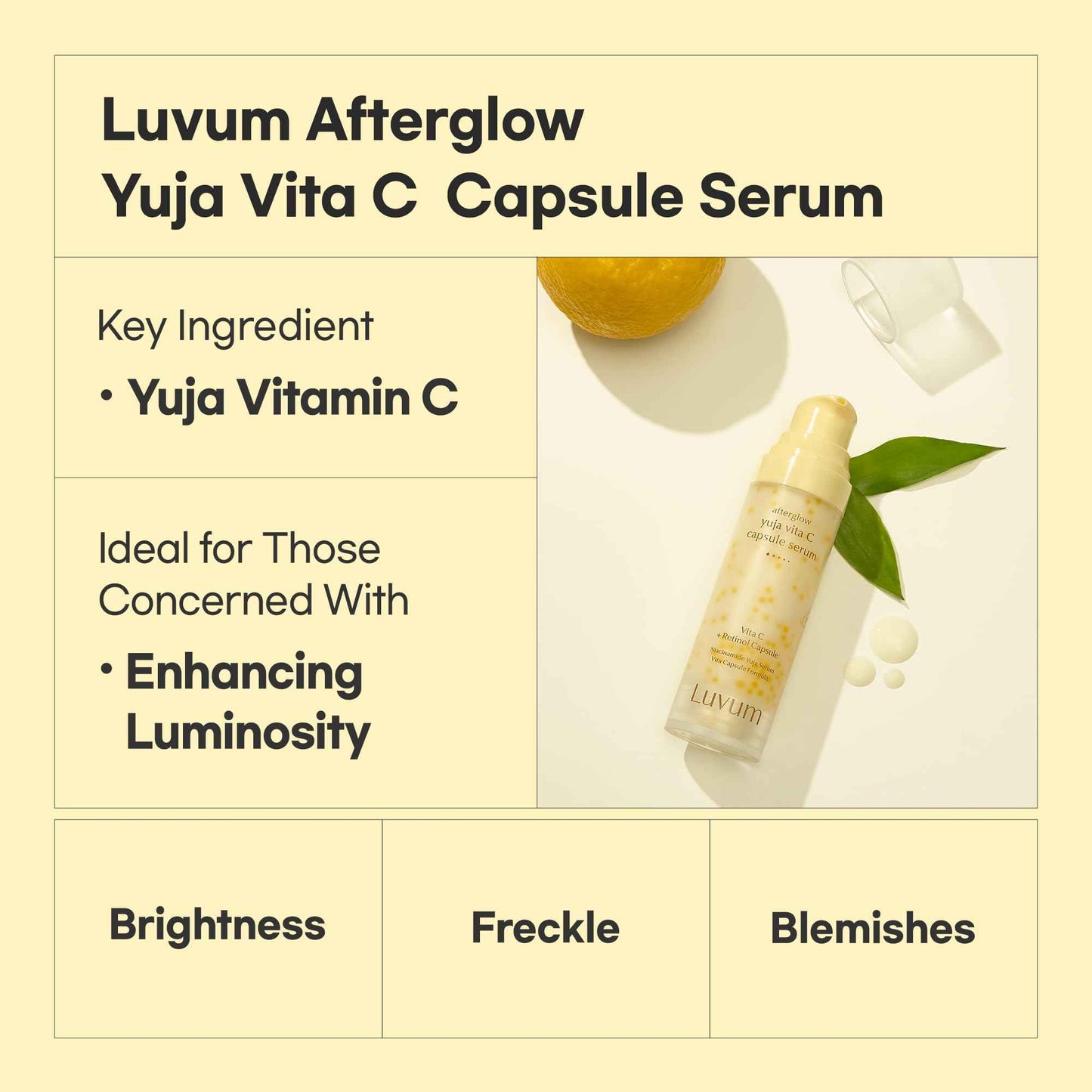 Luvum Yuja Vita C Capsule Serum, Vitamin C, Ratinol Capsule, Niacinamide, 1.01 fl oz