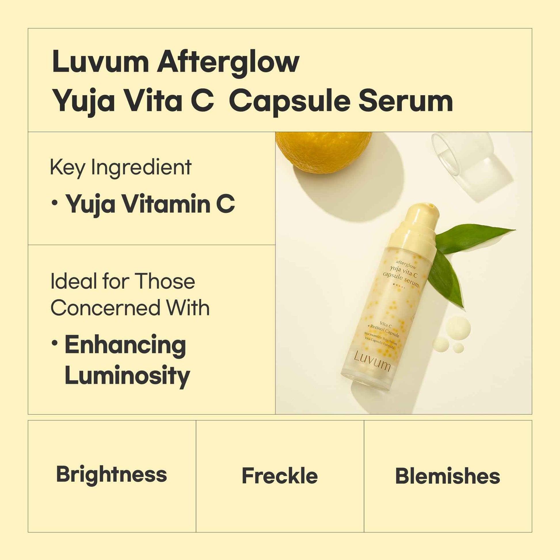Luvum Yuja Vita C Capsule Serum, Vitamin C, Ratinol Capsule, Niacinamide, 1.01 fl oz