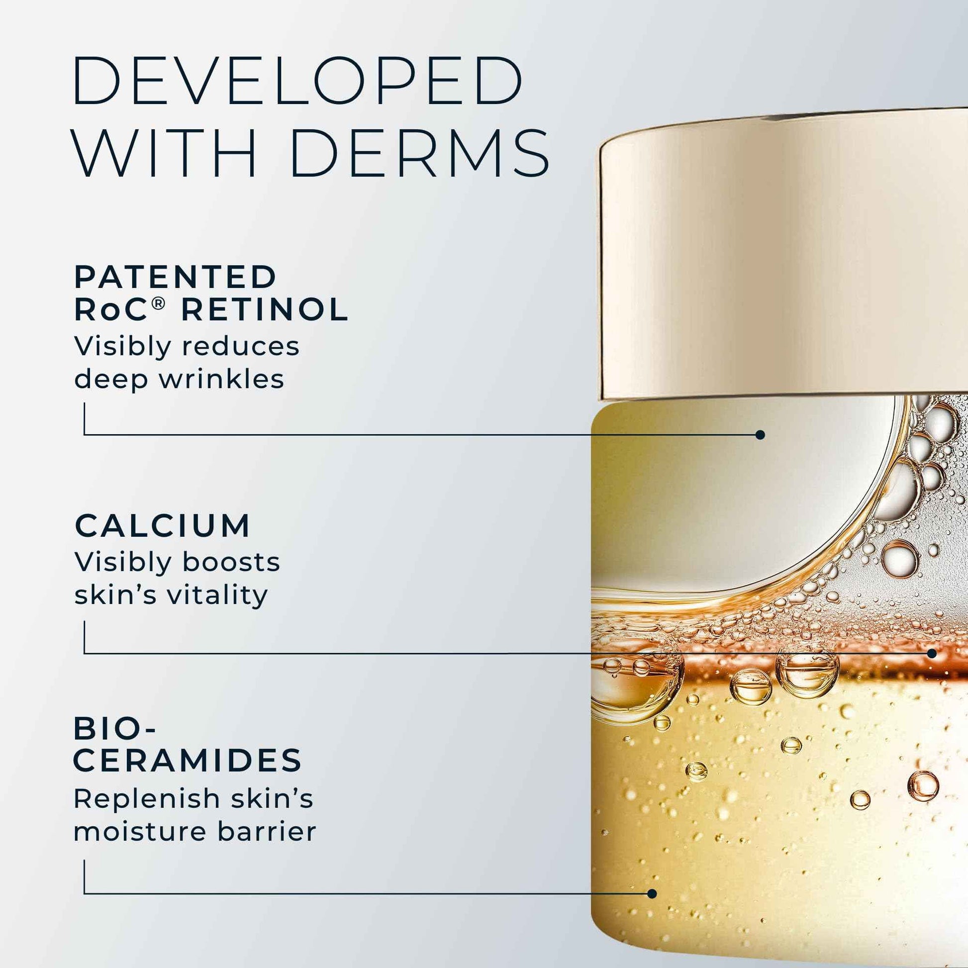 RoC Deep Wrinkle Rich Cream, Fragrance Free, Daily Anti-Aging Firming Cream For Persistent Dryness & Younger-Looking Skin For Women & Men, With Line Smoothing Eye Cream Packette, 1.7oz