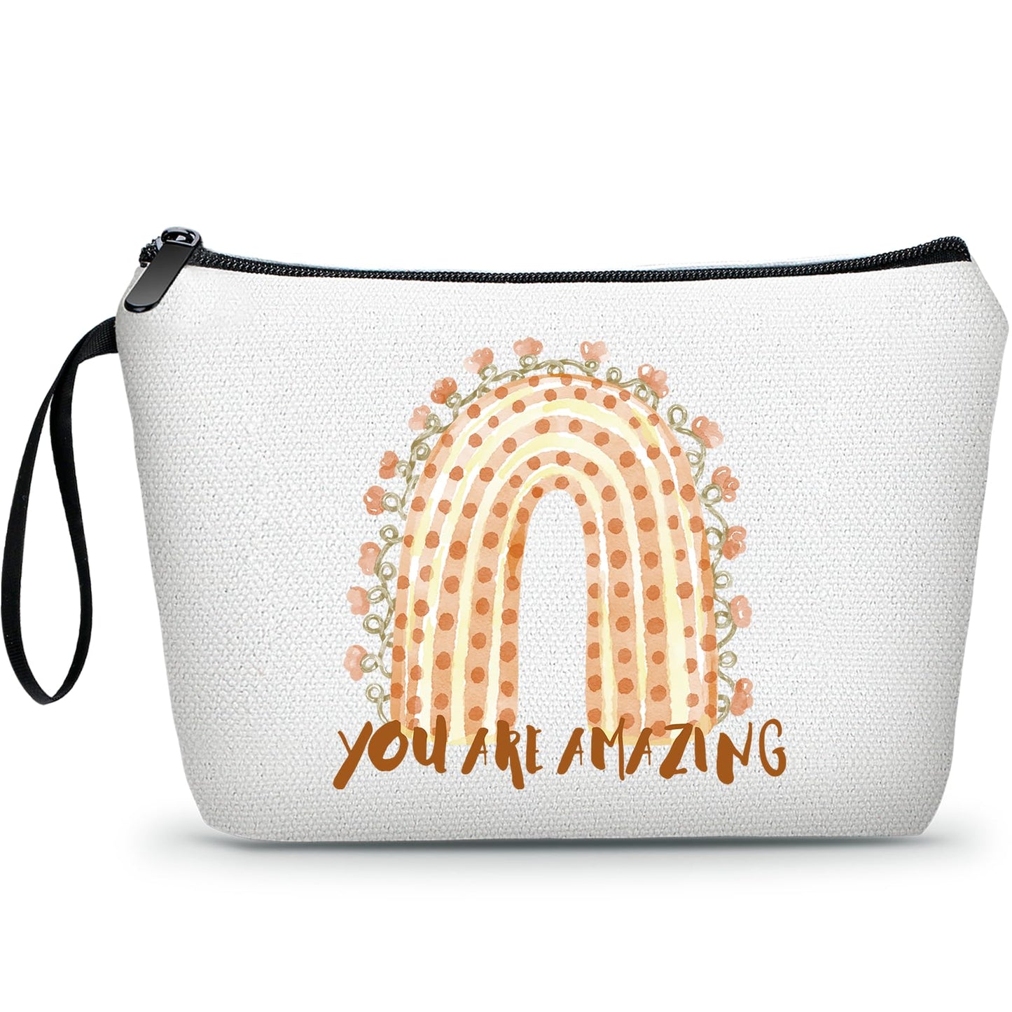 KONSOM Inspirational Gifts for Women, Rainbow Gift Make Up Bags, You Are Amazing Gifts, Happy Birthday Gifts, Friend Birthday Gifts for Women, Small Cosmetic Bag, Sister Birthday Gifts