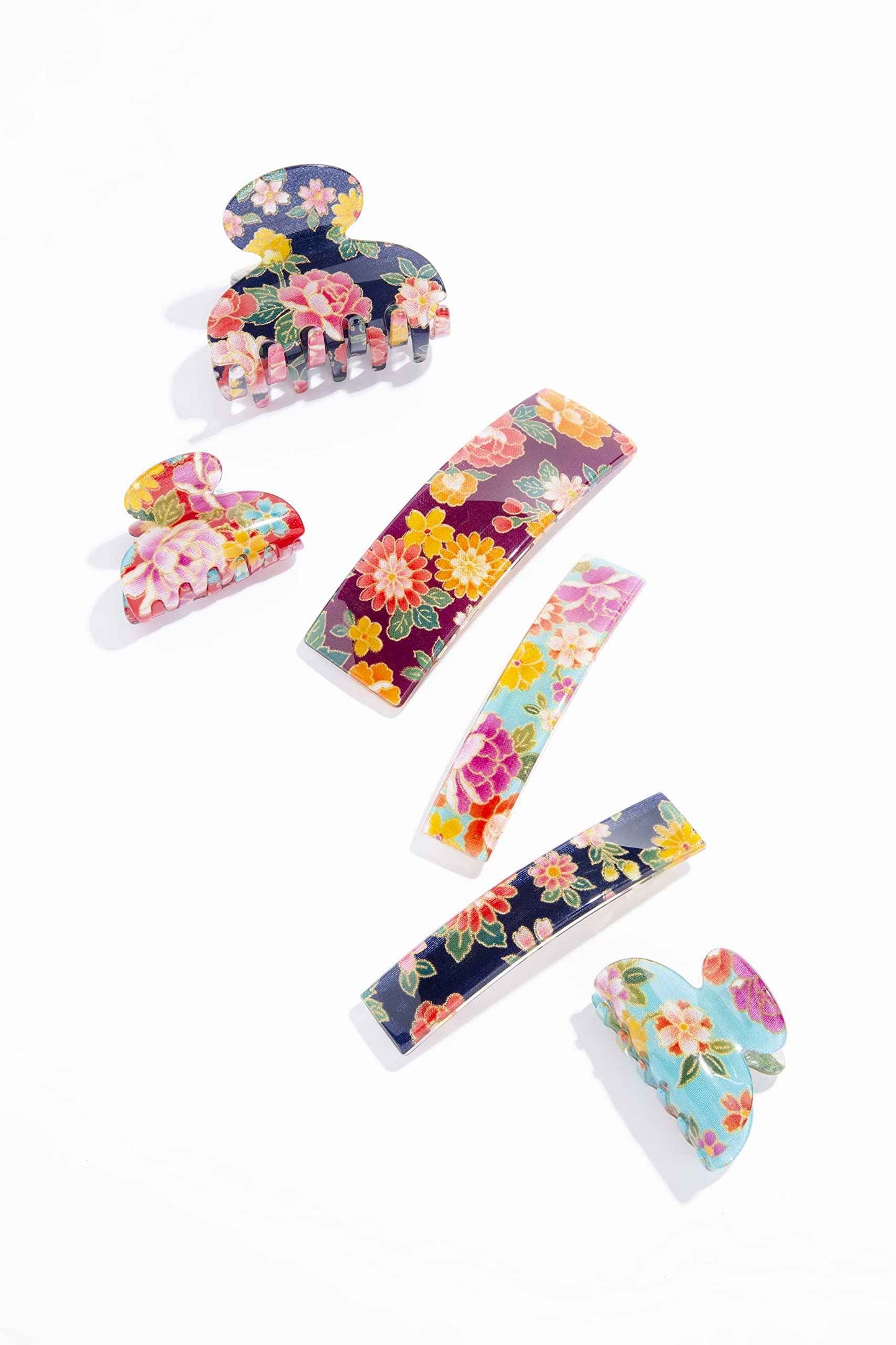 France Luxe Large Rectangle Barrette - Kyoto Red