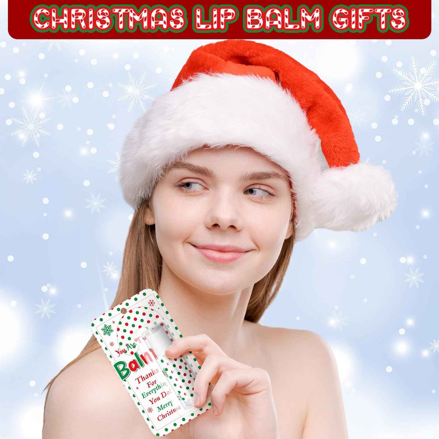 Sacubee 30 Pack Christmas Lip Balms Bulk Xmas Lip Balm Honey Flavored 5 Styles Holiday Party Treat Goodie Bags Stuffers Small Gifts for Women Men