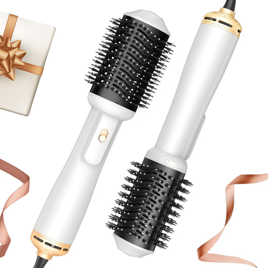 Lopeie Hair Dryer Brush Blow Dryer Brush in One, 4 in 1 Hair Dryer and Styler Volumizer with Oval Barrel, Professional Salon Hot Air Brush for All Hair Types, Bright White