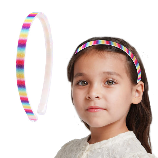 LGBT Rainbow Pride Headbands for Women, Men, and Girls - 2Pcs Non-Slip Thin Plastic Hair Bands, Head Boppers, and Hair Accessories