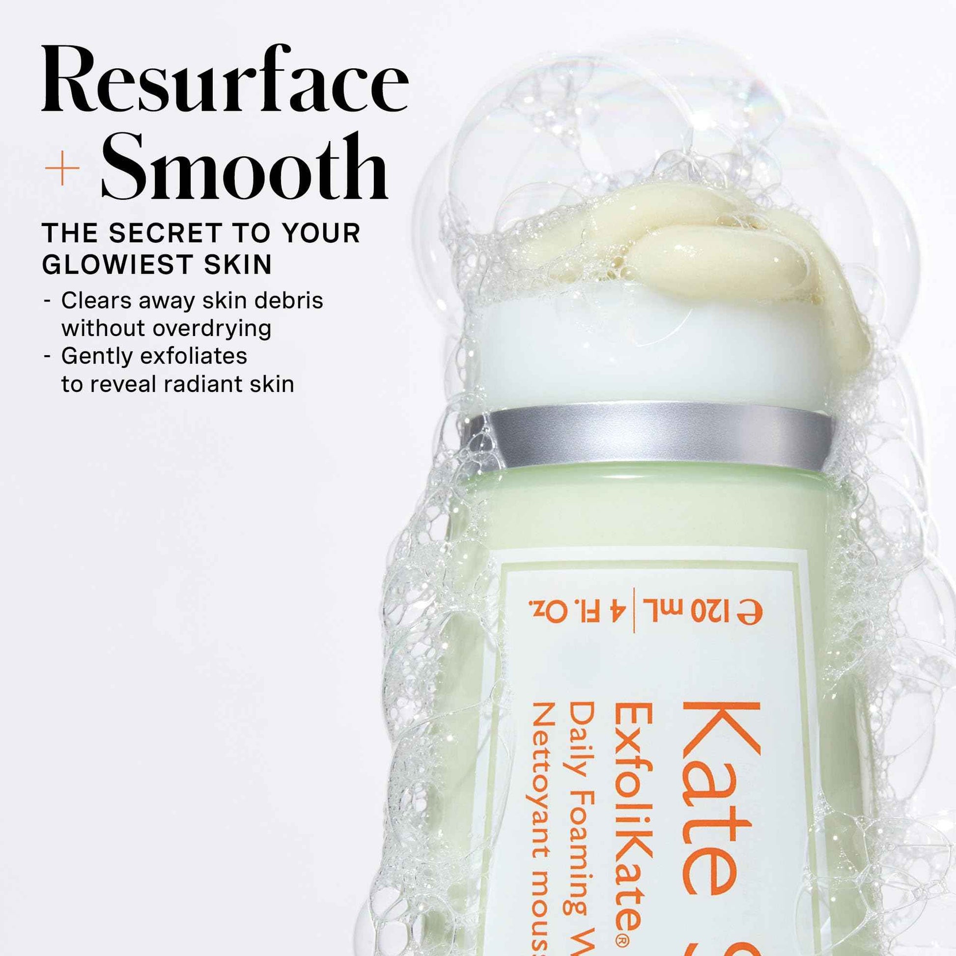 Kate Somerville ExfoliKate Cleanser – Daily Exfoliating Foaming Face Wash, Clinically Formulated Glycolic Acid and Lactic Acid Gentle Facial Scrub, 4 Fl Oz