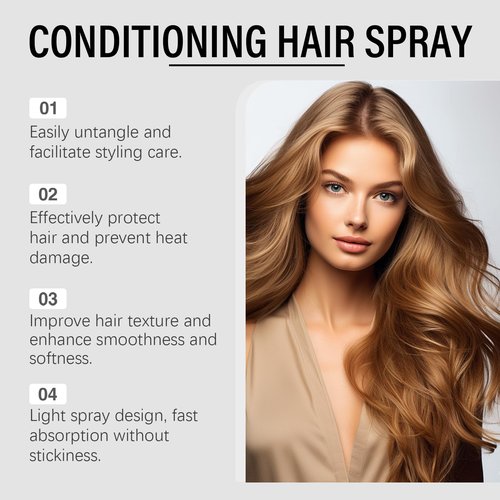 Grospe Super Milk Conditioning Hair Primer, Super Milk Hair Conditioner Spray, Suitable for Women, Smooth and Nourish Hair, 3.57 Fl.Oz