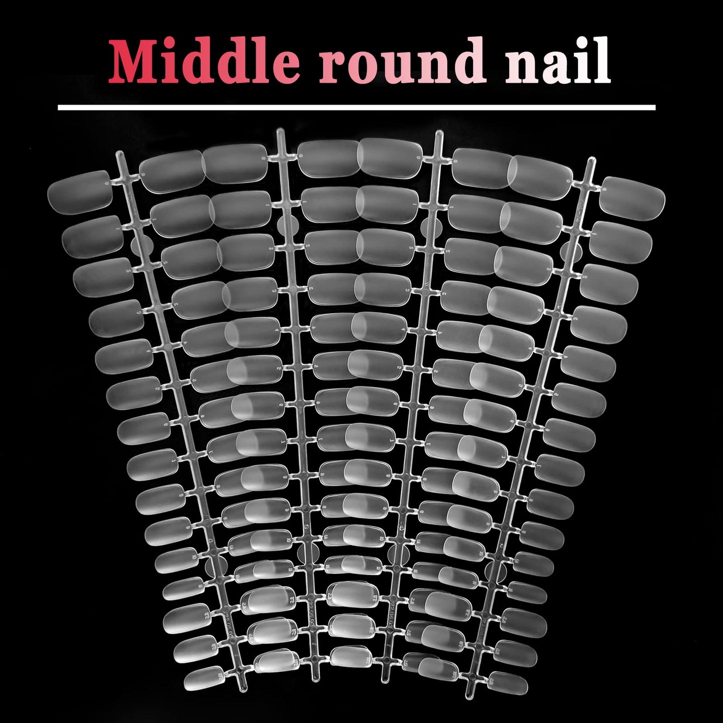 AddFavor 300pcs Short Round Square Nail Tips Matte Soft Gel x Nail Tips Pre-shaped Ultra Thin Full Cover Clear Gelly False Nail Tips for Acrylic Nails Extension 15 Sizes with Boxes