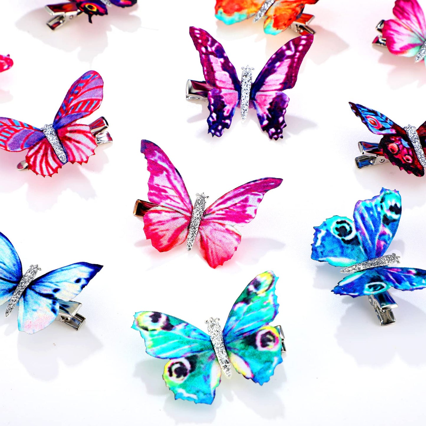 Boao 18 Pieces Glitter Butterfly Hair Clips for Girls Teens Women Hair Accessories (Cute Style)