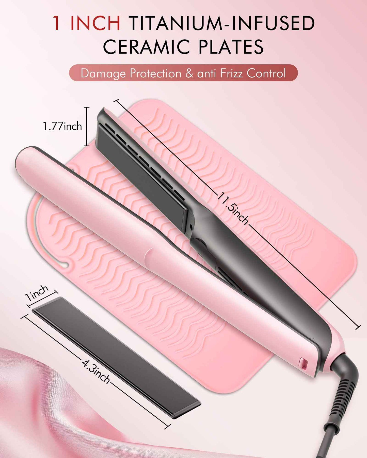 Betahouse Flat Iron Hair Straightener Airflow Curling Iron, Hair Straightener and Curler 2 in 1, 1 Inch Ionic Curling Wand with Cooling Air and Essential Oil Scent, 3 Temp 350-450℉ Dual Voltage