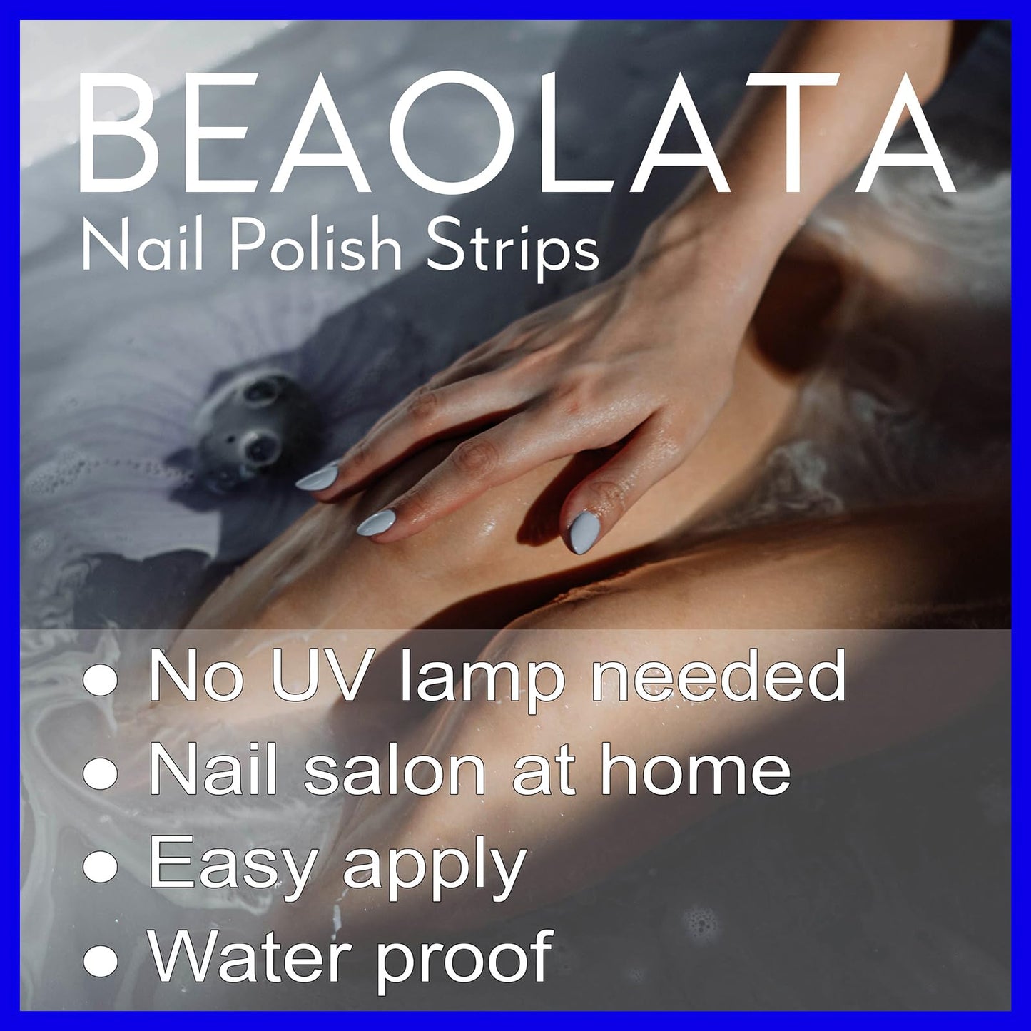 Beaolata Nail Polish Strips, 32 Nail Wraps, Nail Stickers, Gel Nail Strips, Easy Apply& Remove, Long Lasting, Salon Quality (Night Black)