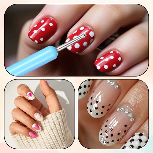 5Pcs Nail Stylus Dotting Tool Set Ball Embossing Stylus for Transfer Paper Different Size Pattern Tracing Stylu Dot Painting Tools, Nail Art Embossing Pen for Pattern Tracing Pen, Rock Painting