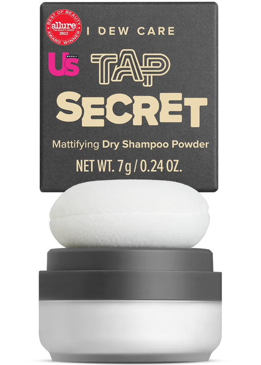 I DEW CARE Dry Shampoo Powder - Tap Secret | With Black Ginseng, Non-aerosol, Benzene-free, Mattifying Root Boost, No White Cast, Travel Size Dry Shampoo for Woman, Mother's Day Basket
