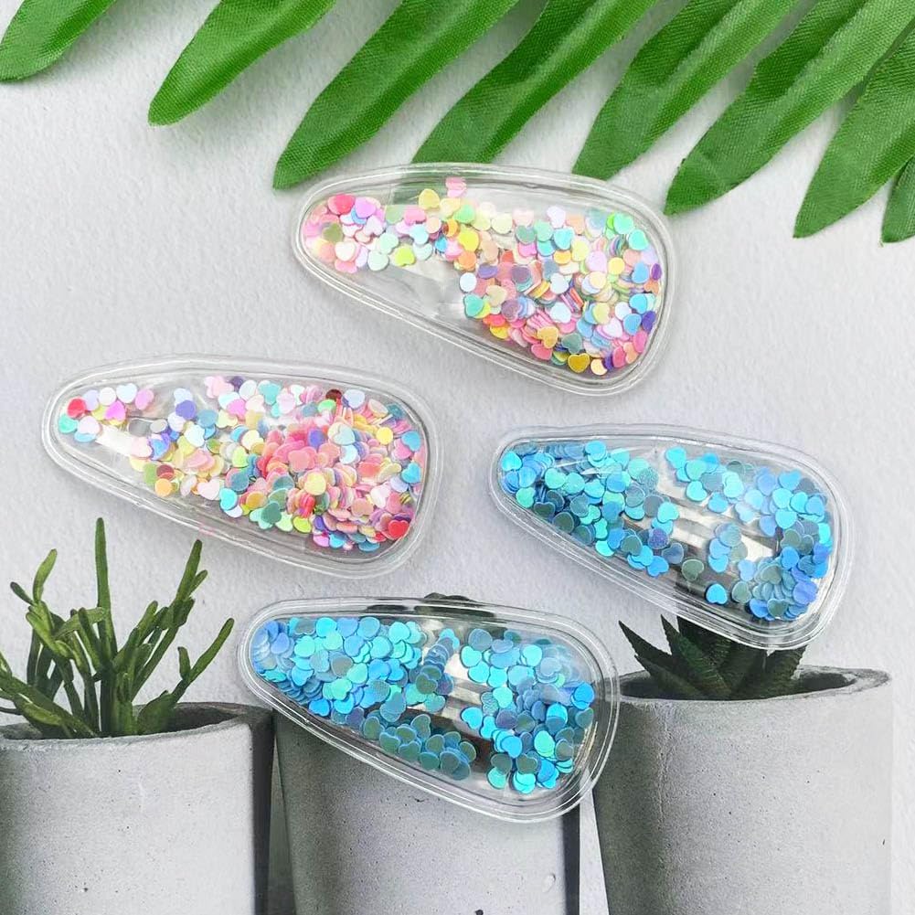 30 PCS Small Hair Clips for Girls, Sparkly Hair Clips with Glitter Inside Cute Hair Barrettes, Snap Hair Clips Hair Accessories for Women Girls