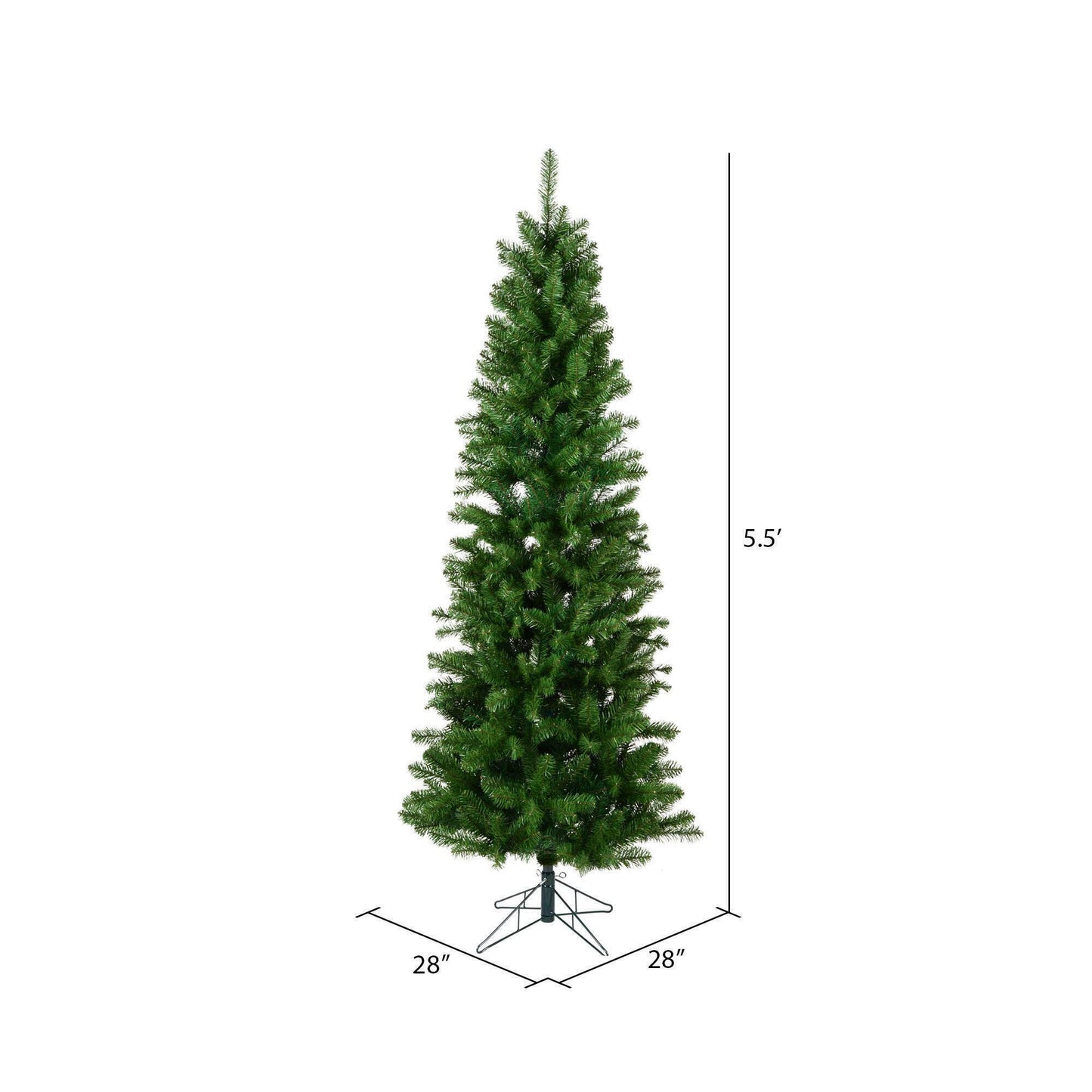 Vickerman 5.5' Salem Pencil Pine Artificial Christmas Tree - Unlit - Faux Christmas Tree - Seasonal Indoor Home Decor - Reliable and Durable - Skinny Christmas Tree