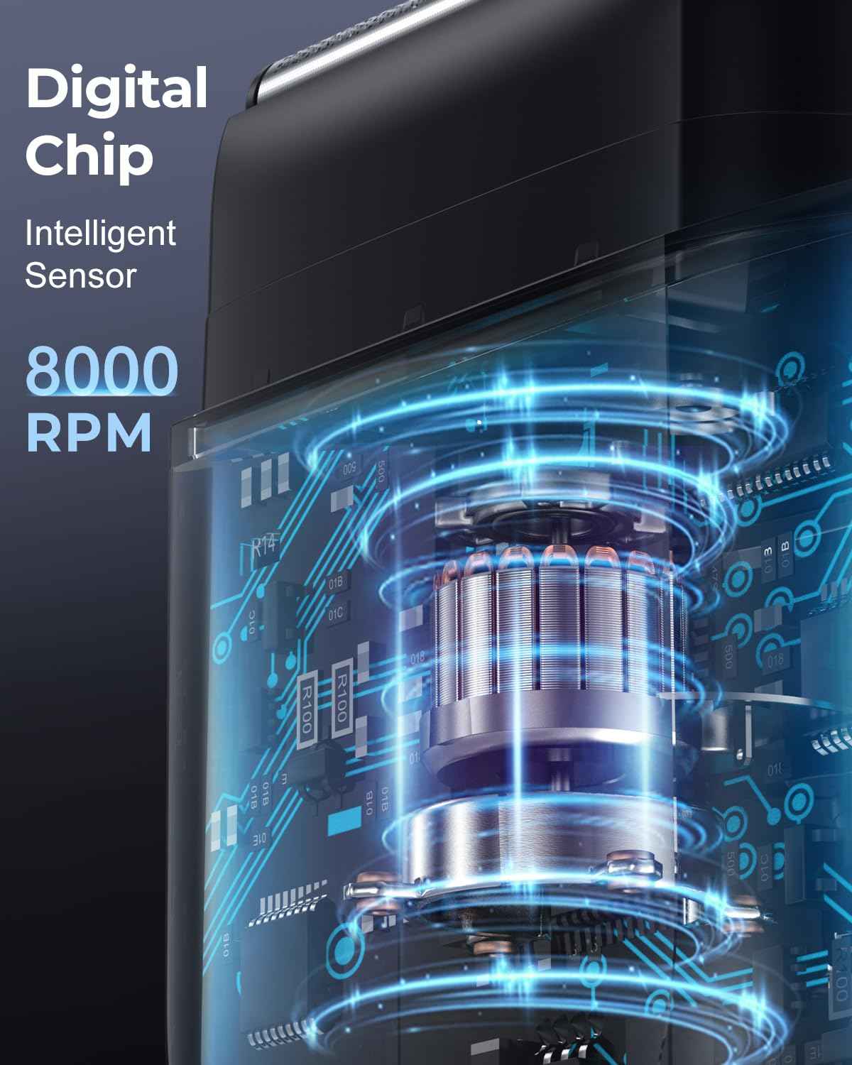 Foil Shavers for Men, Mini Electric Razors for Close Shaving Face with High Speed 3 Floating Blade Heads, USB C Fast Rechargeable Foil Shaver IPX7 Waterproof Wet Dry Travel Locked/Led Display