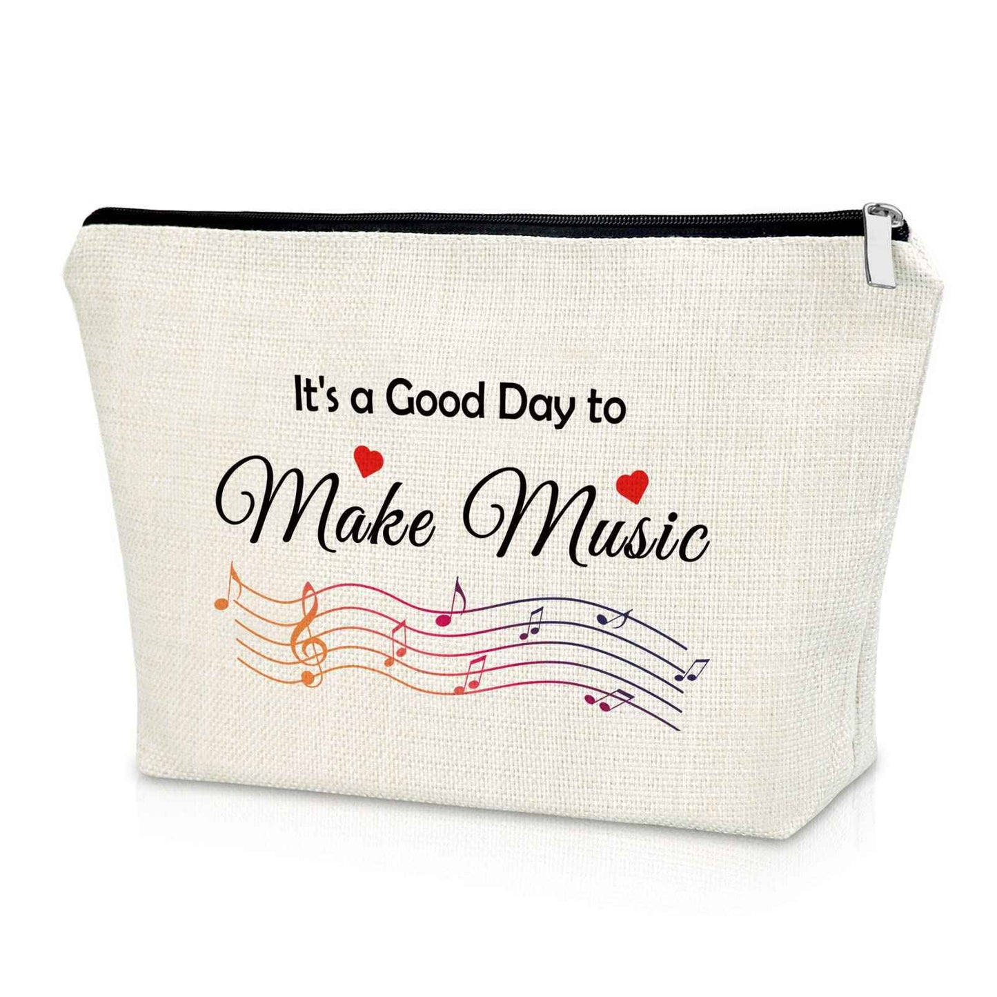 Sazuwu Music Lover Makeup Bag Cosmetic Organizers Music Teacher Appreciation Festival Gift Themed Gifts for Students Graduation Birthday Christmas