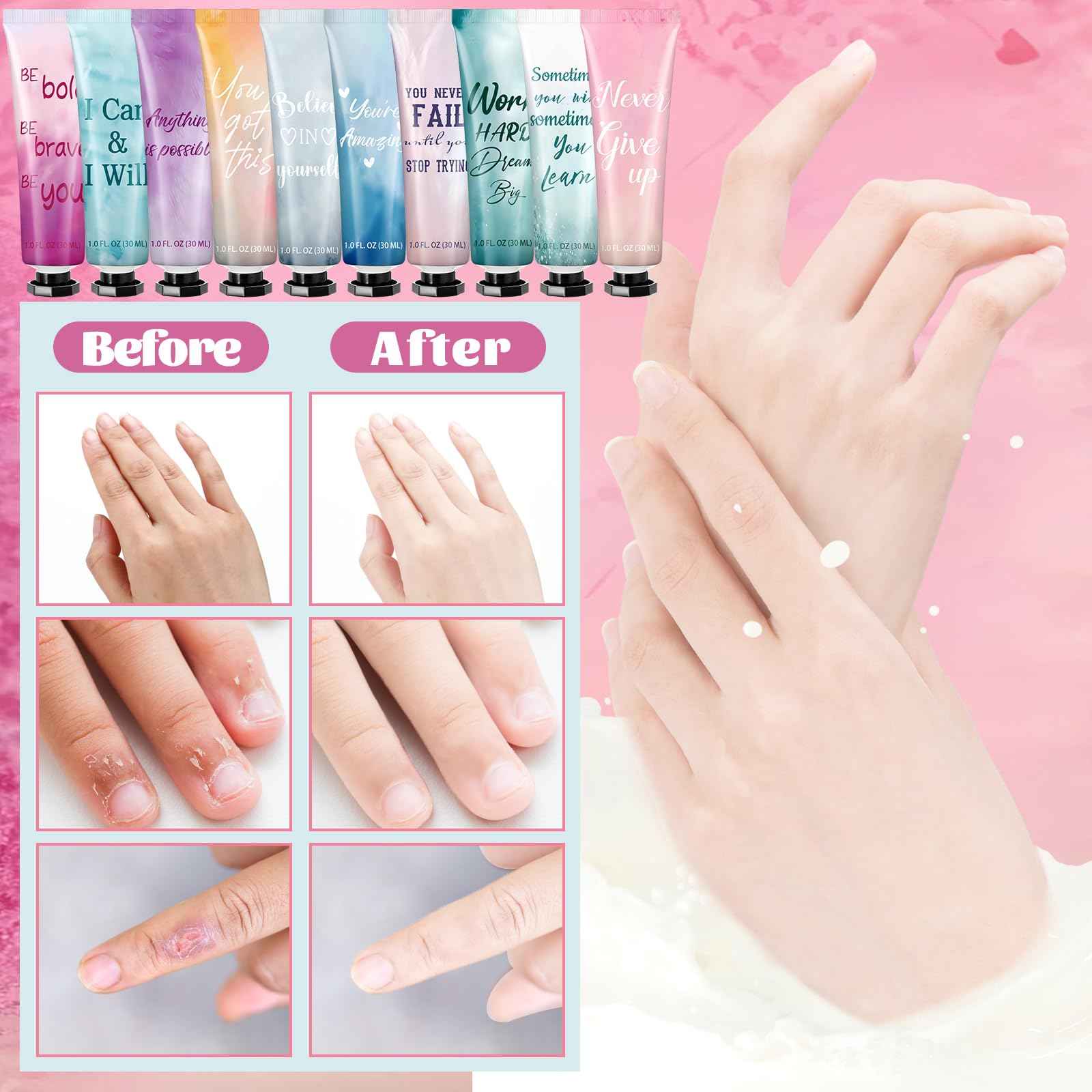 30 Pack Christmas Employee Appreciation Team Gift Bulk Travel Size Hand Cream Inspirational Natural Fragrance Hand Lotion Xmas Winter Thank You Gift for Women Teacher Nurse Coworker Staff Baby Shower