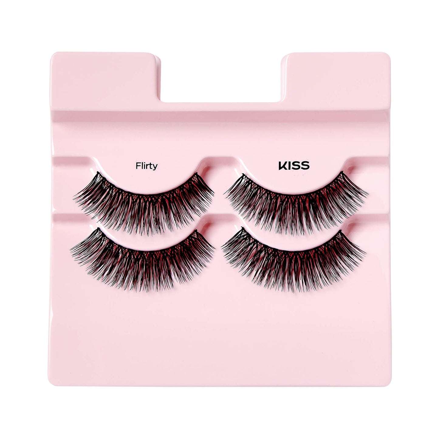 KISS Looks So Natural False Eyelashes Double Pack, Lightweight & Comfortable, Tapered End Technology, Reusable, Cruelty-Free, Contact Lens Friendly, Style 'Flirty', 2 Pairs Fake Eyelashes