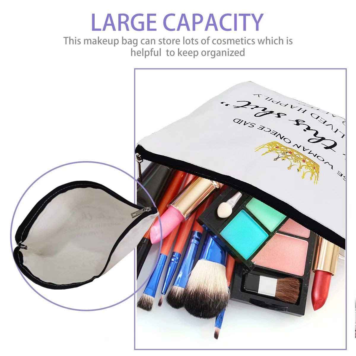 Cokosoxo Travel Bag Adventure Awaits Cosmetic Bag Nature Linen Cotton World Map Makeup Case Great Gift for Women Friends Bestie Daughter Graduation Friendship Birthday Gifts,10x7.5 Inch