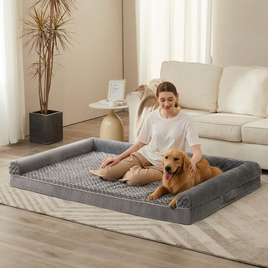 BFPETHOME Human Dog Bed for Adult, Orthopedic Human Size Dog Bed for Adult & Kids, Big Waterproof Adult Dog Bed for Humans with Removable Washable Cover