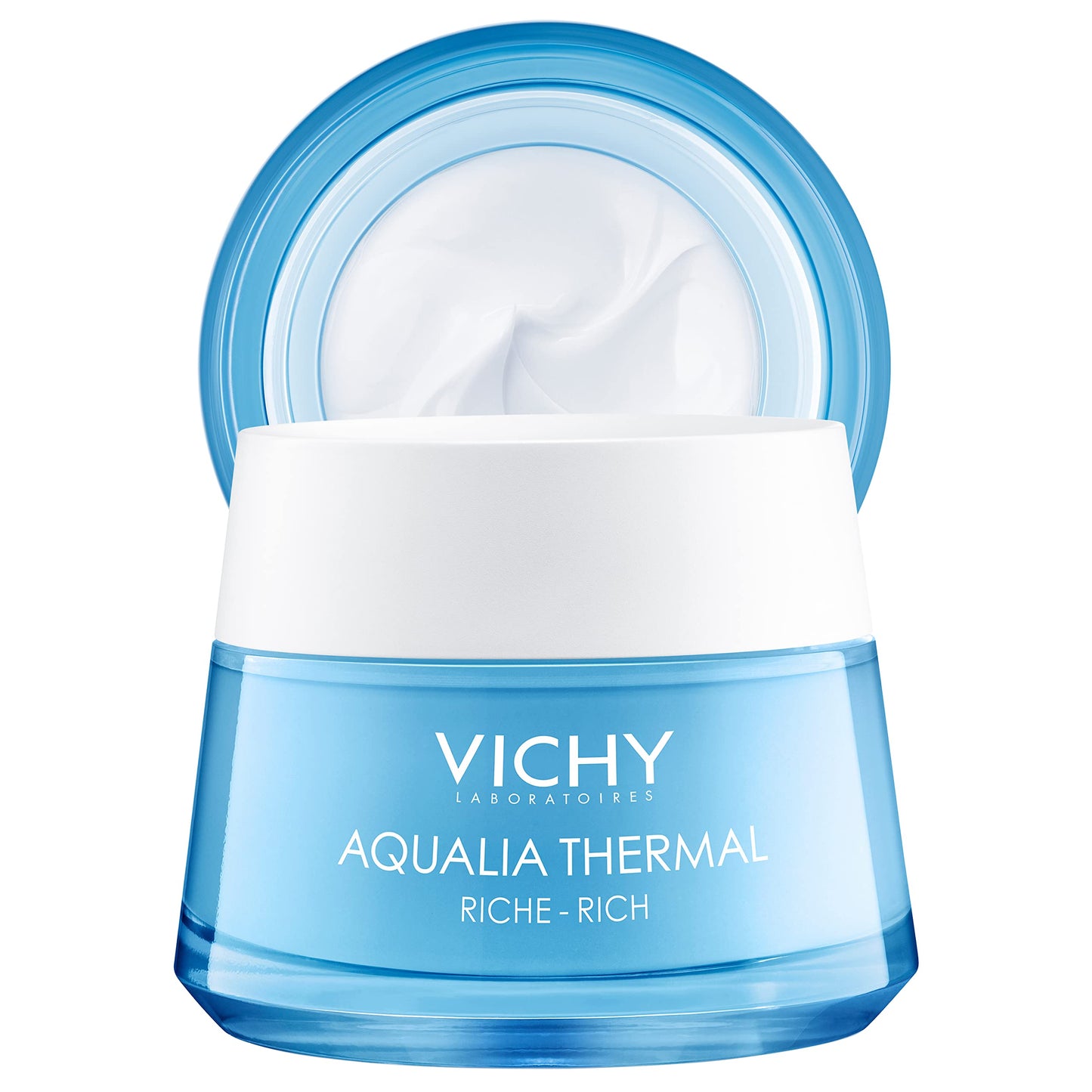 Vichy Aqualia Thermal Rich Face Cream Moisturizer for Dry and Extra-Dry Skin, Facial Moisturizer with Hydrating Natural Origin Hyaluronic Acid, Soothe and Moisturize, Paraben-Free